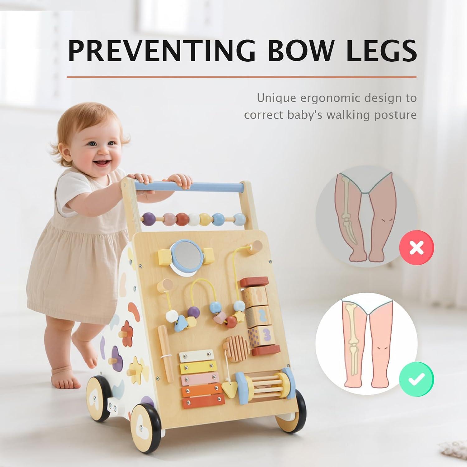 Andador de Madera Montessori para Bebés 12M+ Ajustable