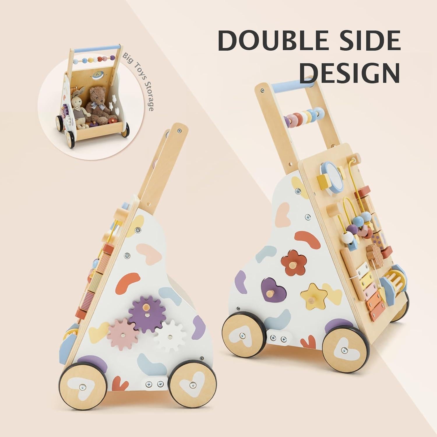 Andador de Madera Montessori para Bebés 12M+ Ajustable