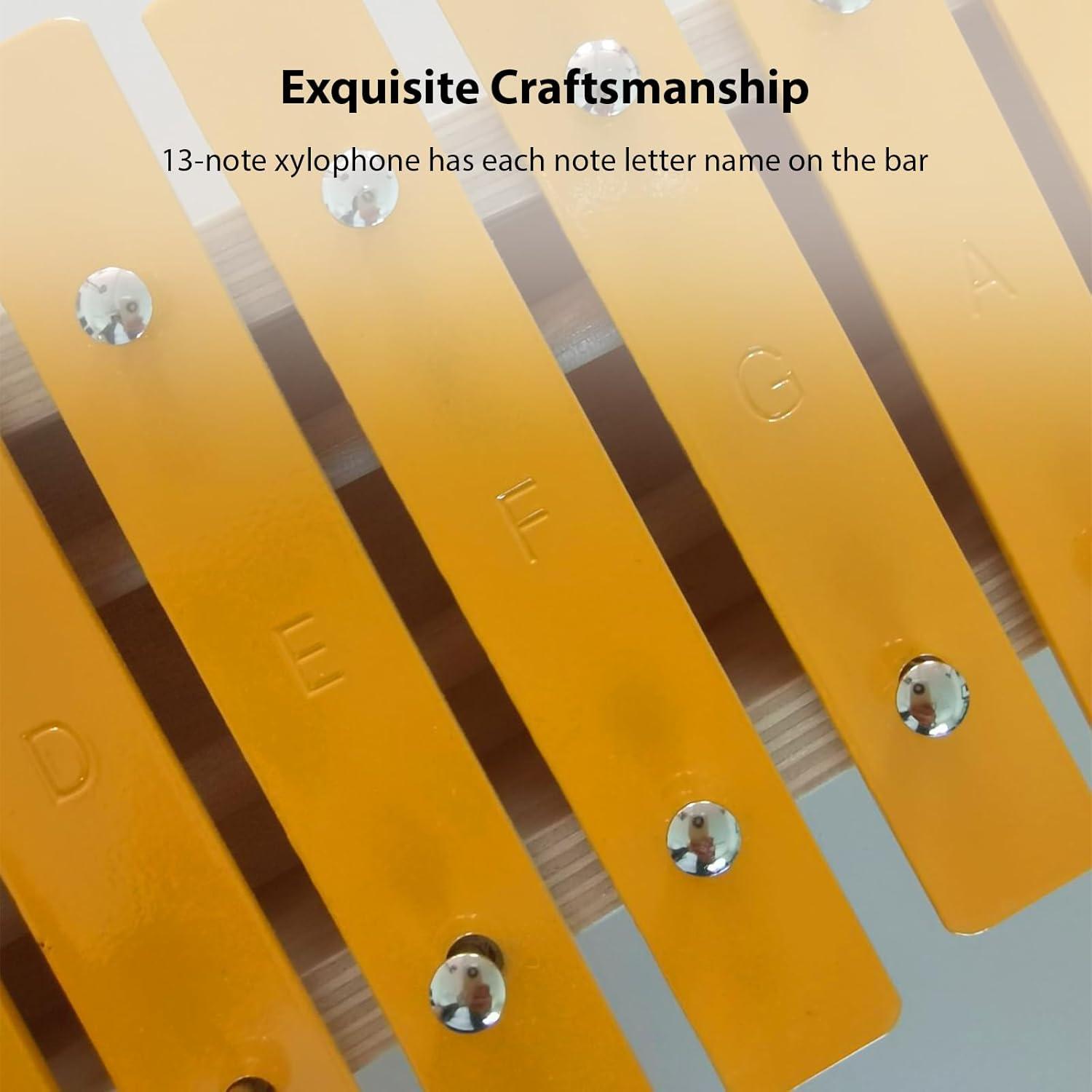 Xilófono de Madera Btuty 13 Notas con 2 Mazos para Principiantes