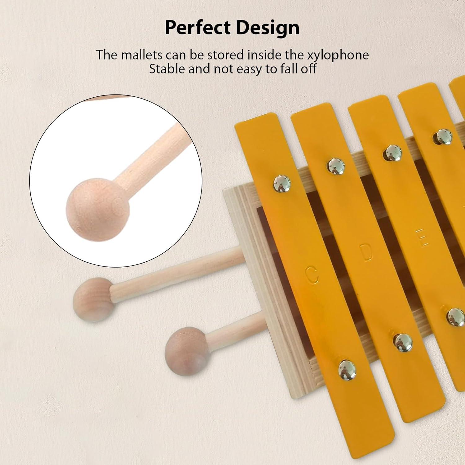 Xilófono de Madera Btuty 13 Notas con 2 Mazos para Principiantes