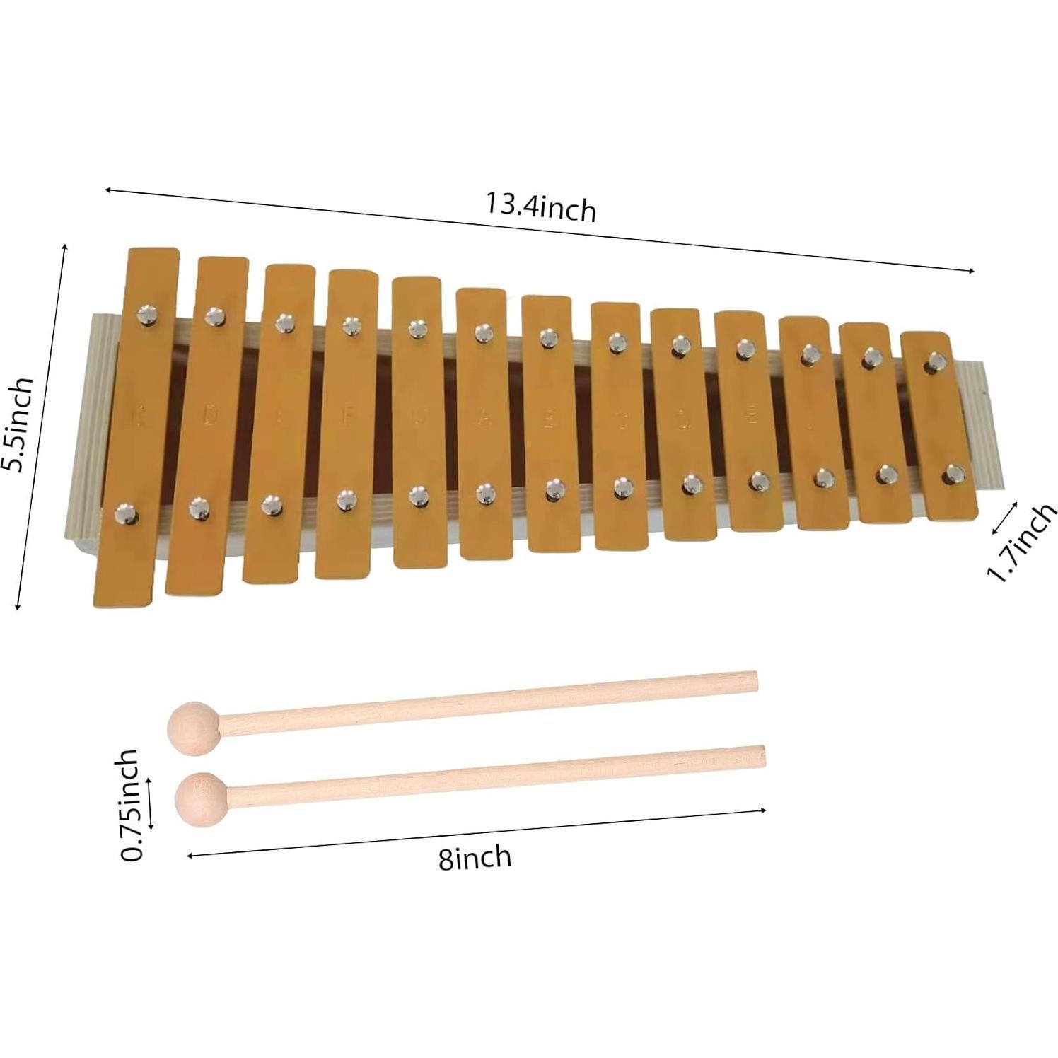Xilófono de Madera Btuty 13 Notas con 2 Mazos para Principiantes