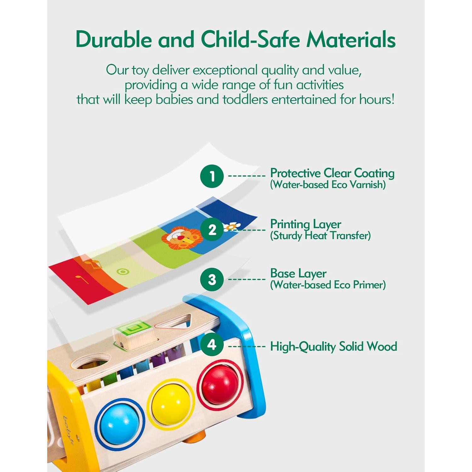 Juguete de Golpear 4 en 1 Boby para Niños 1-3 Años