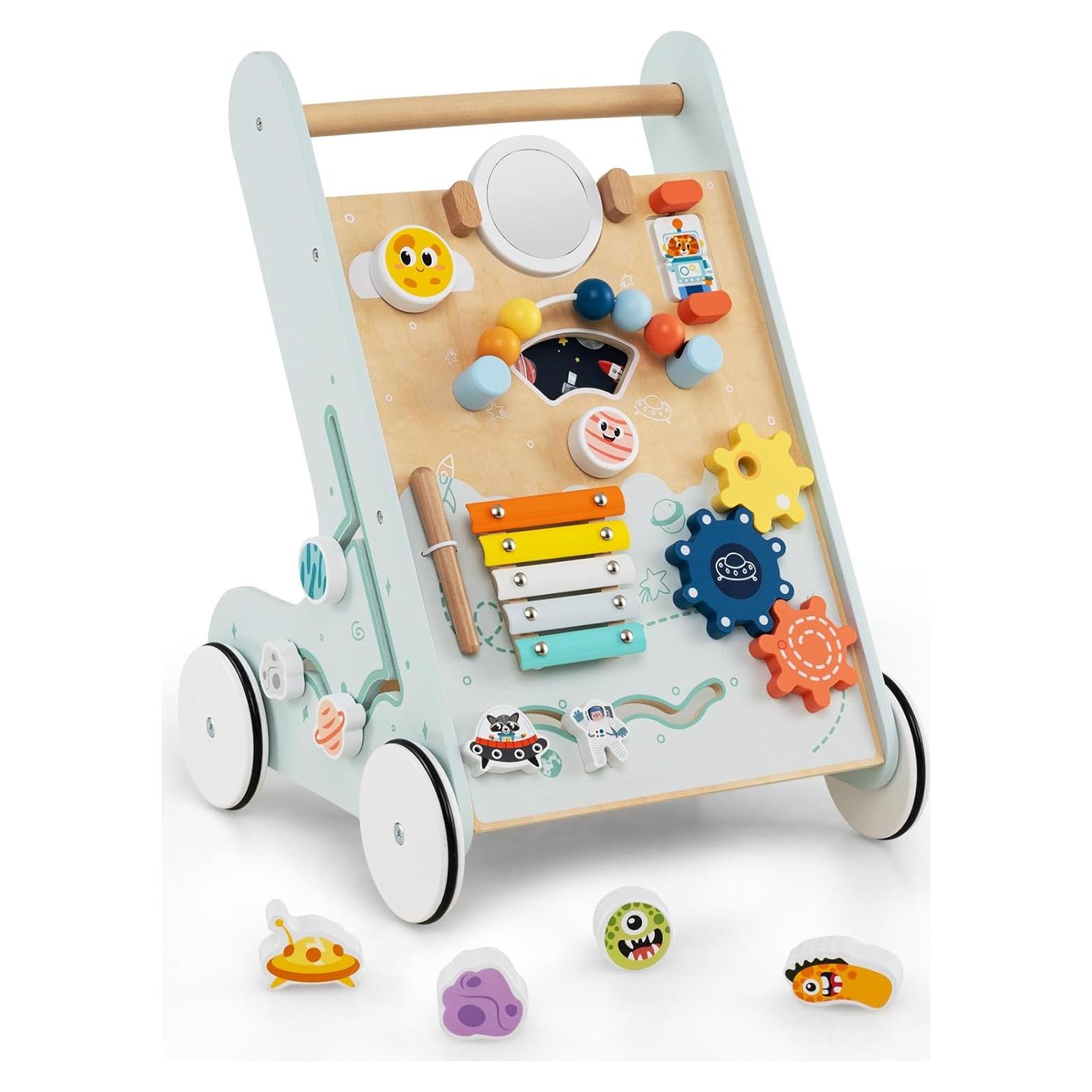 Caminador de Madera BABY JOY Verde 8-en-1 para Aprender a Caminar