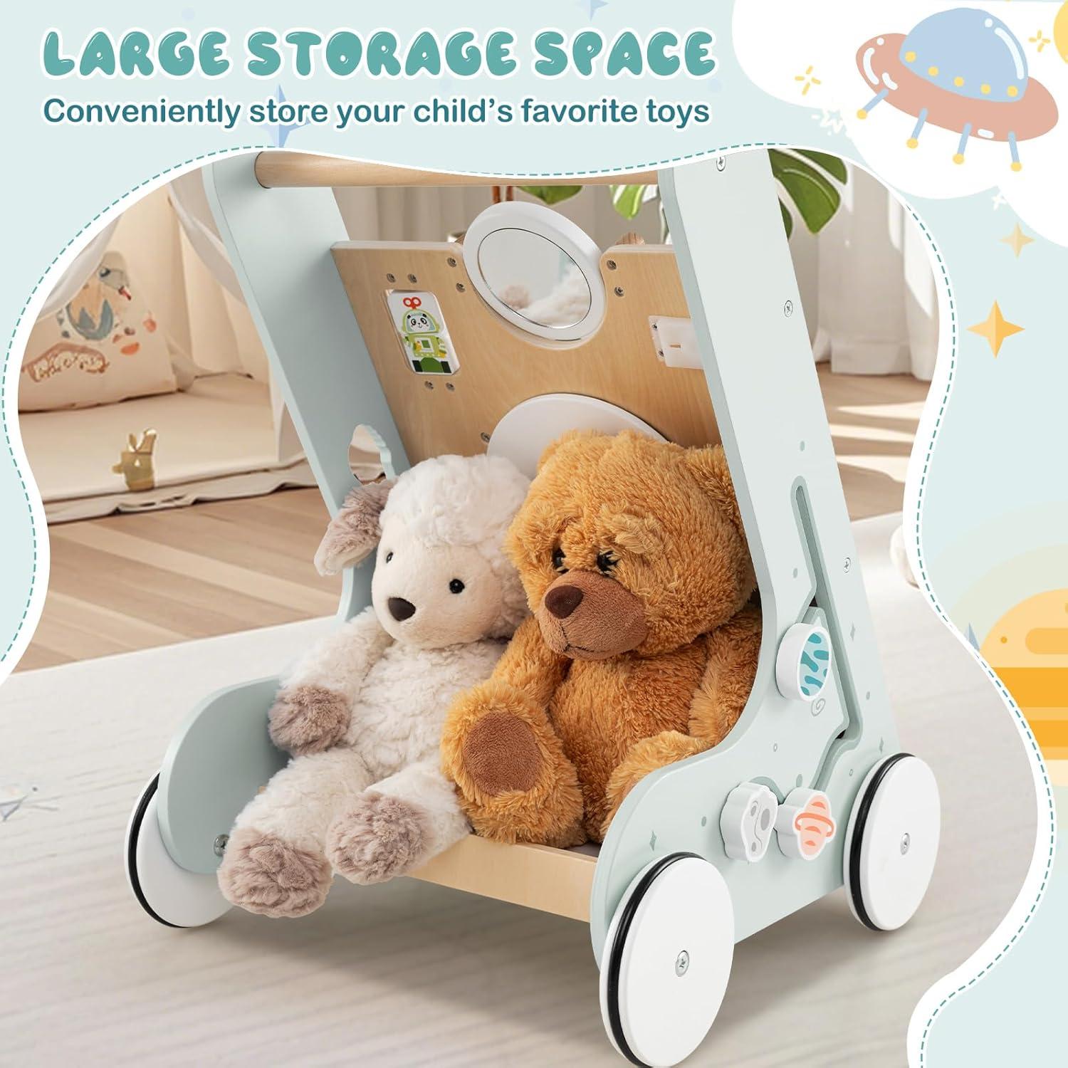 Caminador de Madera BABY JOY Verde 8-en-1 para Aprender a Caminar