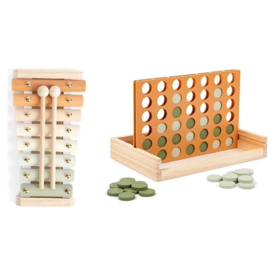 Xilófono de Madera y Juego Conectar Cuatro - Brooklyn Neutral