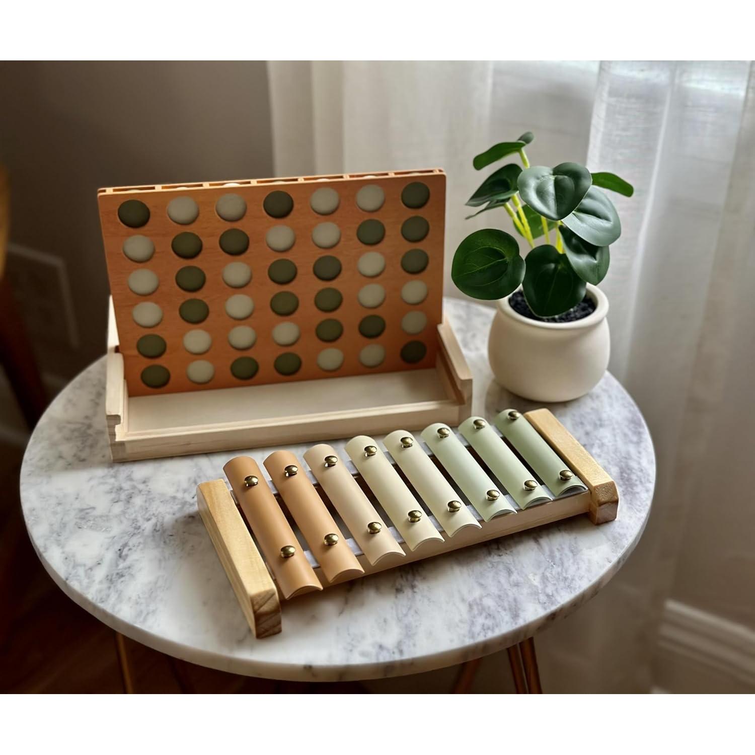 Xilófono de Madera y Juego Conectar Cuatro - Brooklyn Neutral