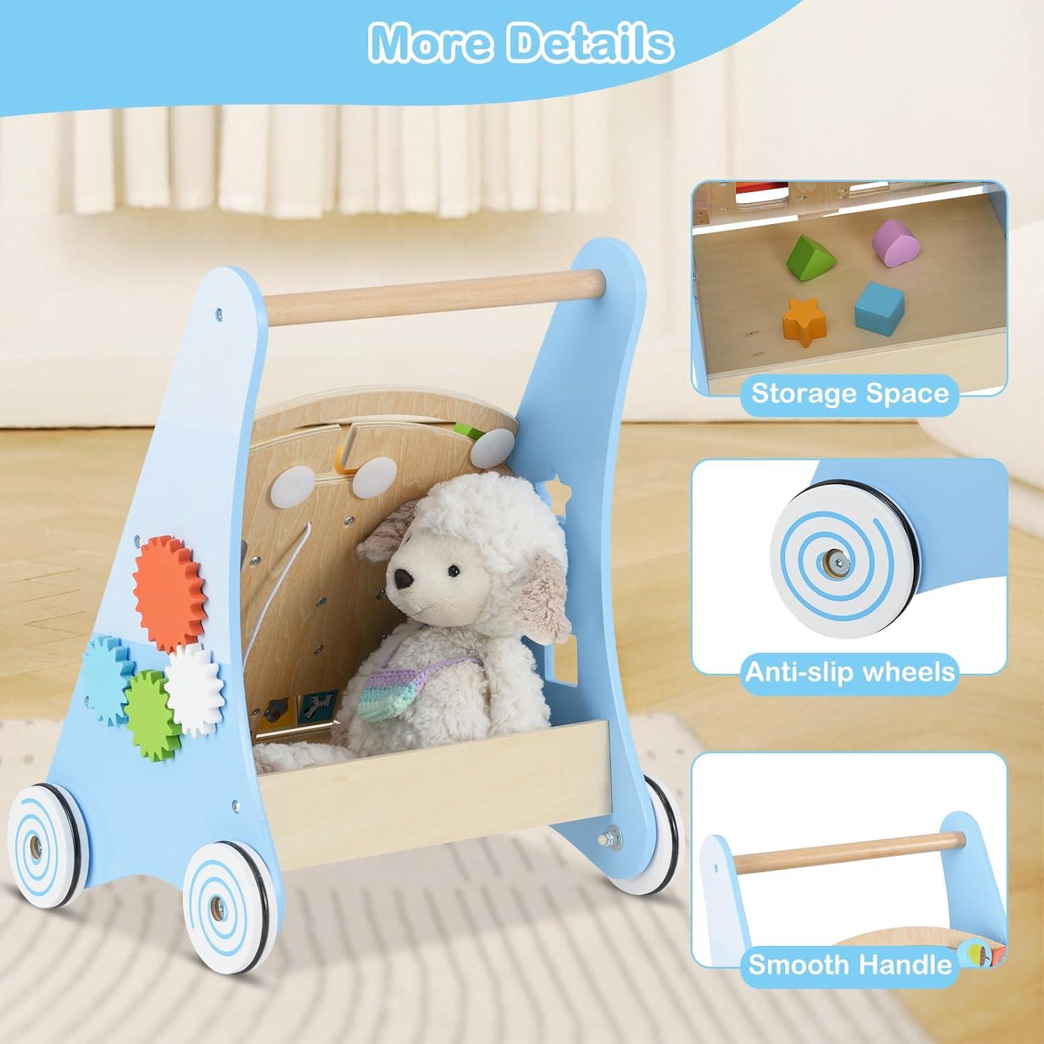 Andador de Madera INFANS Montessori 9 en 1 para Bebés Azul