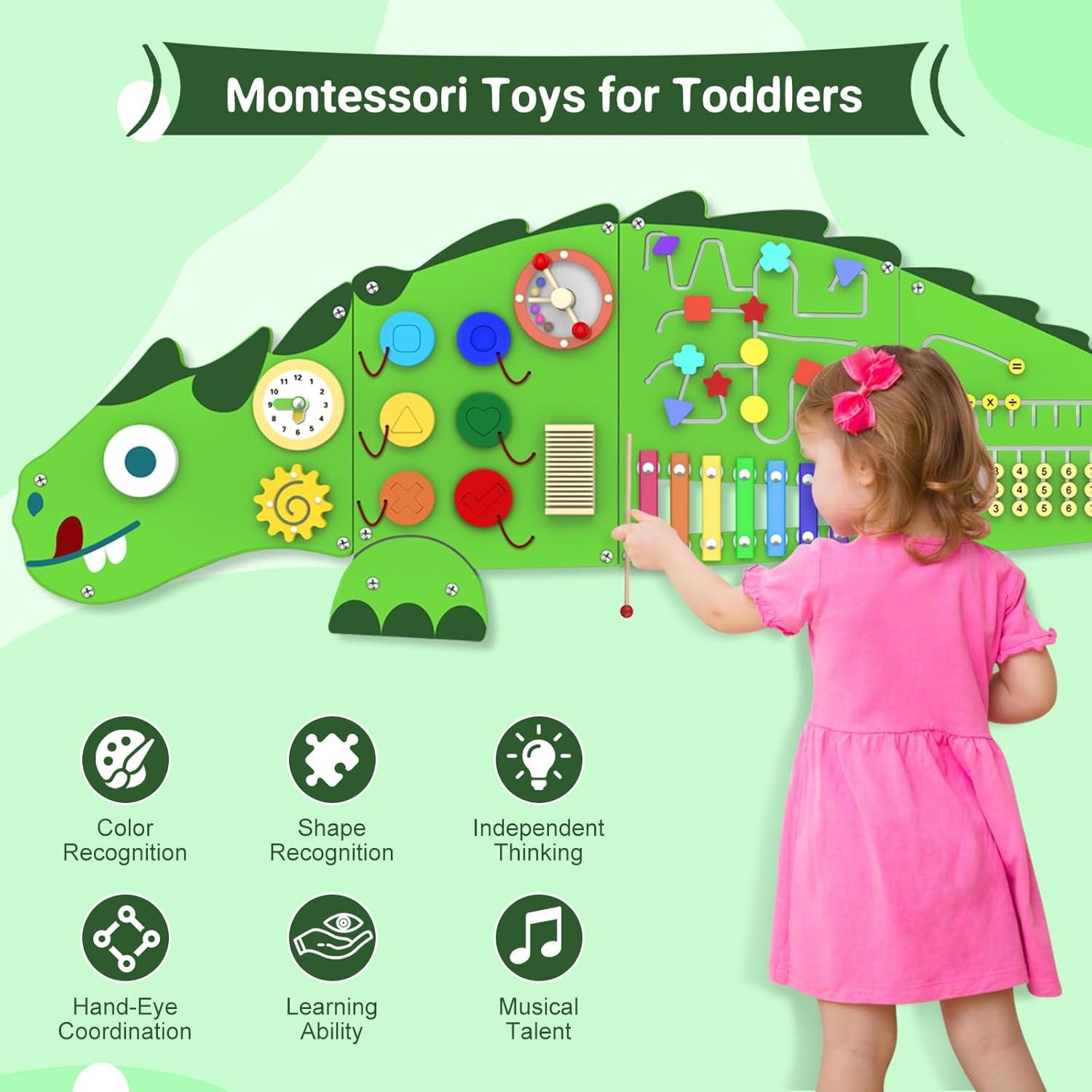 Panel Sensorial de Actividades Dinosaurio Sinpedex 10 Juegos 3+ Años