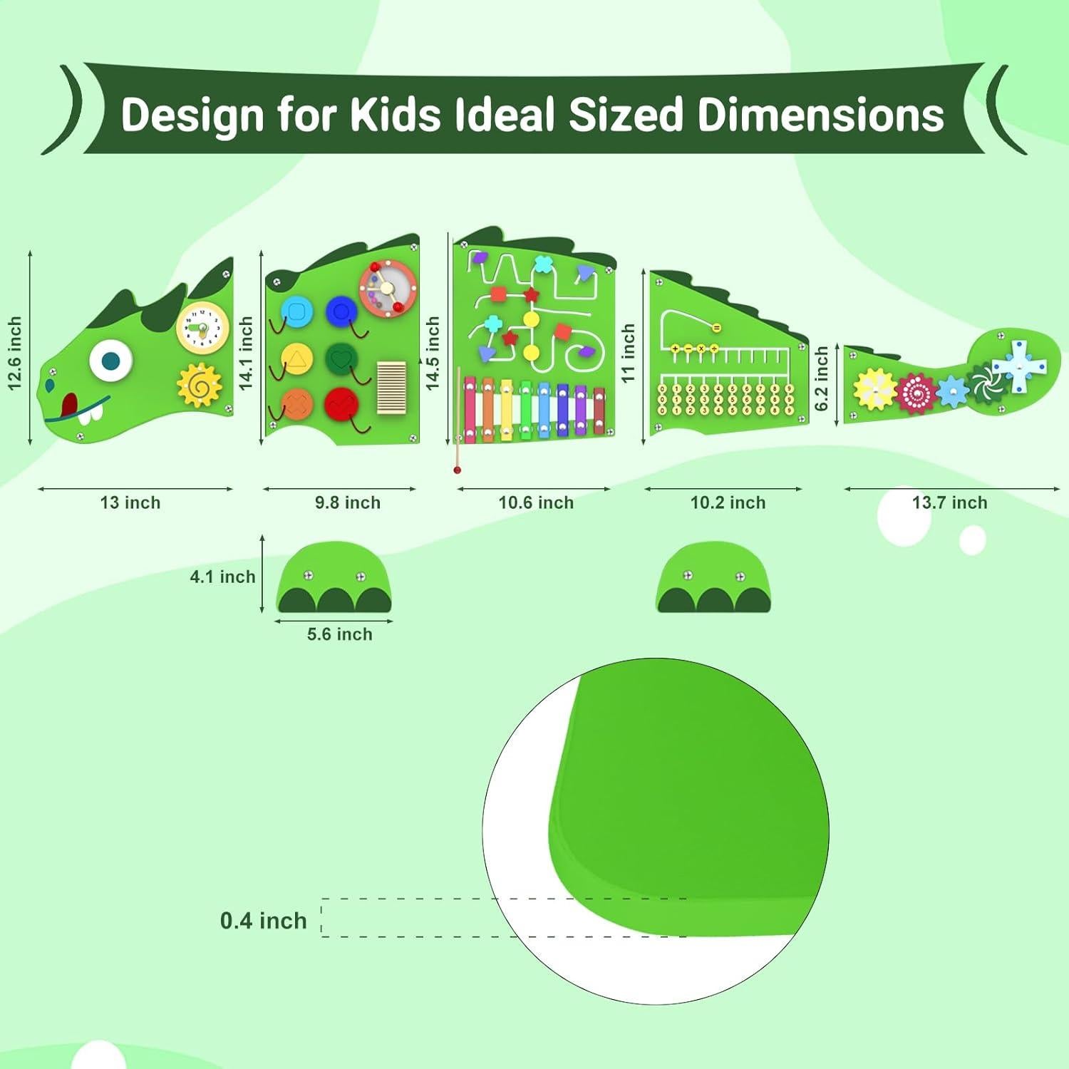 Panel Sensorial de Actividades Dinosaurio Sinpedex 10 Juegos 3+ Años