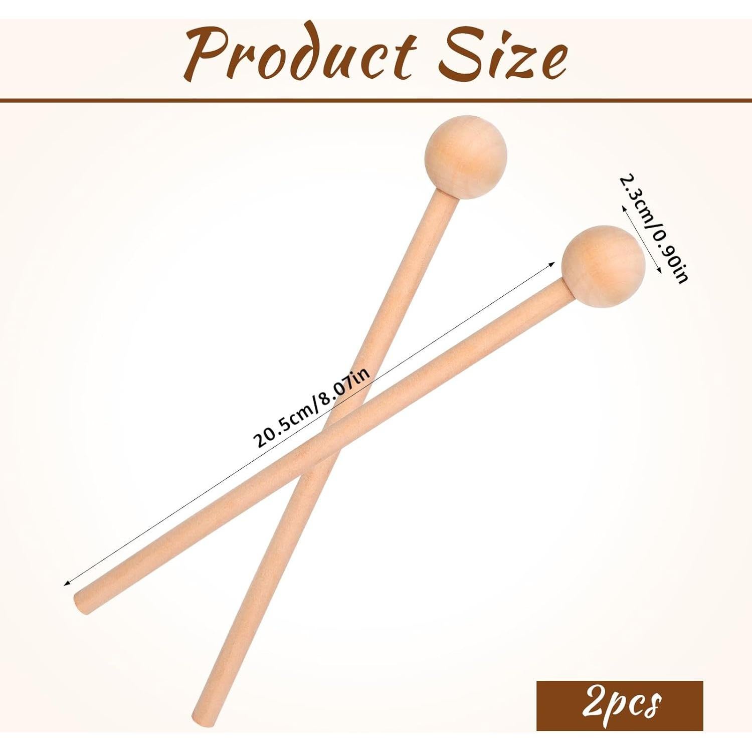 Mazos de Percusión de Madera 2 Pcs 20.5 cm para Glockenspiel