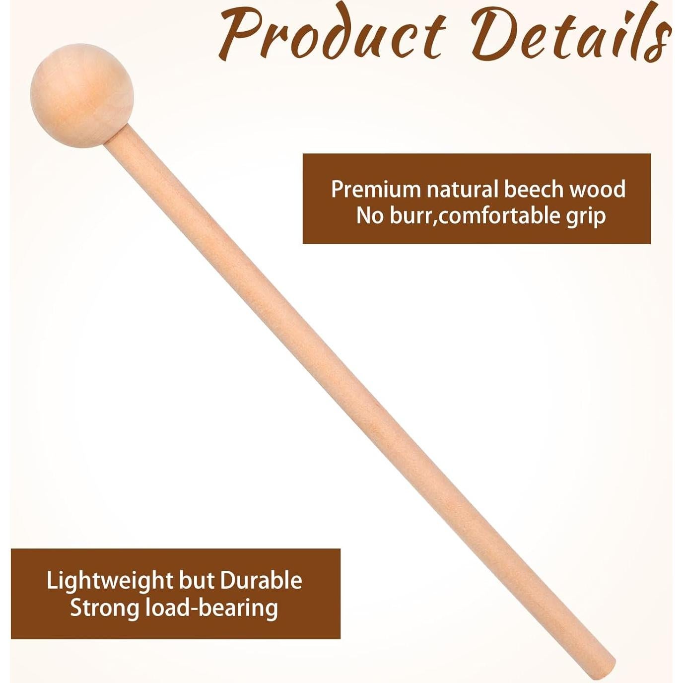 Mazos de Percusión de Madera 2 Pcs 20.5 cm para Glockenspiel