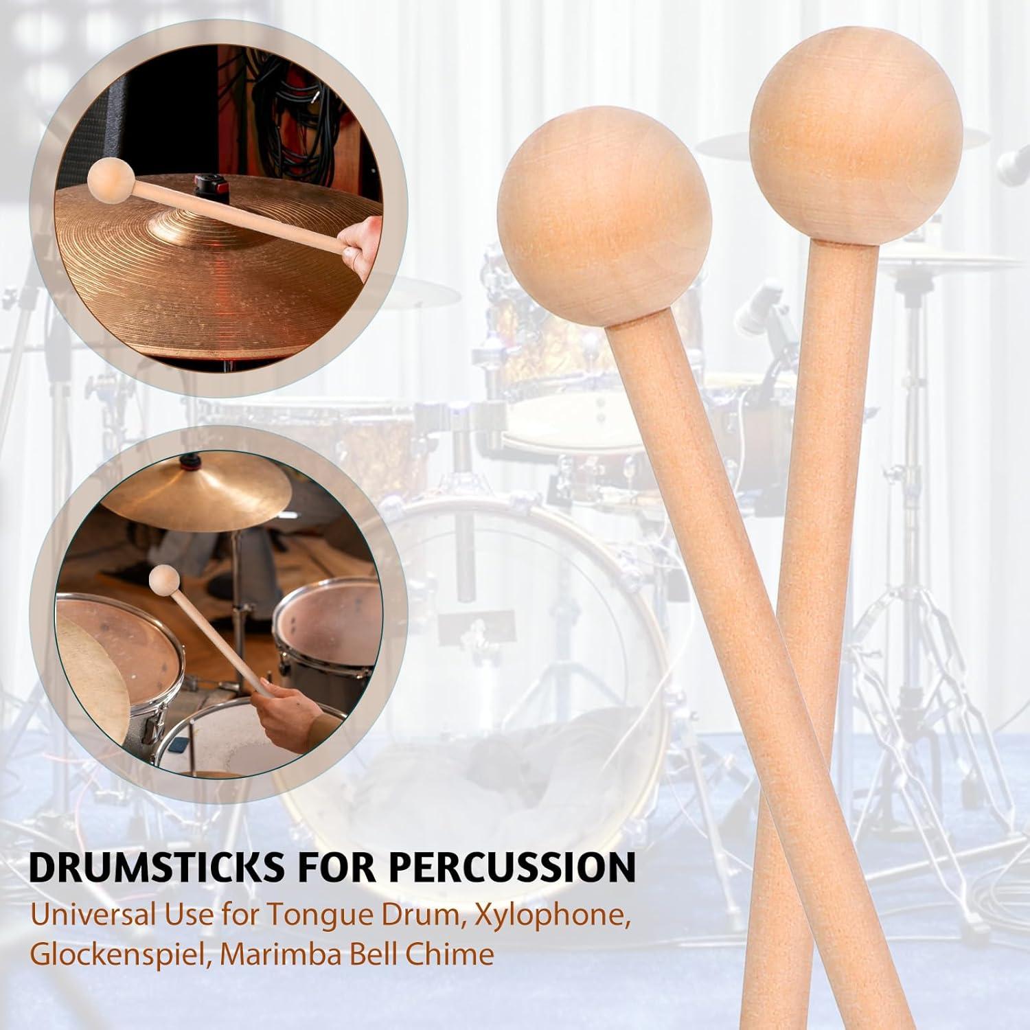 Mazos de Percusión de Madera 2 Pcs 20.5 cm para Glockenspiel