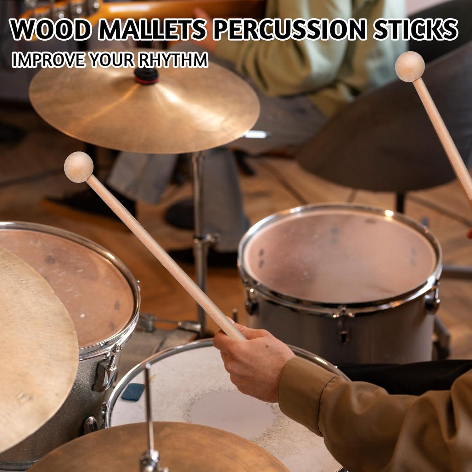 Mazos de Percusión de Madera 2 Pcs 20.5 cm para Glockenspiel