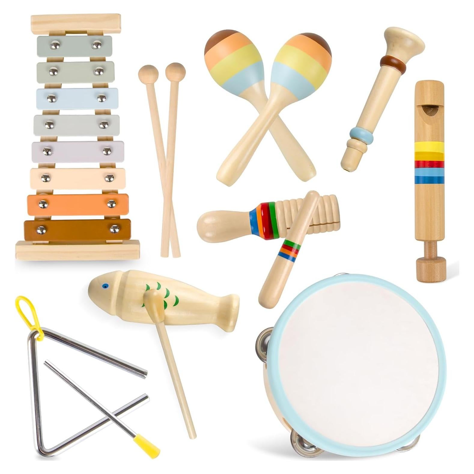 Set de Instrumentos Musicales Montessori YUNLX 8 en 1 para Niños 3+