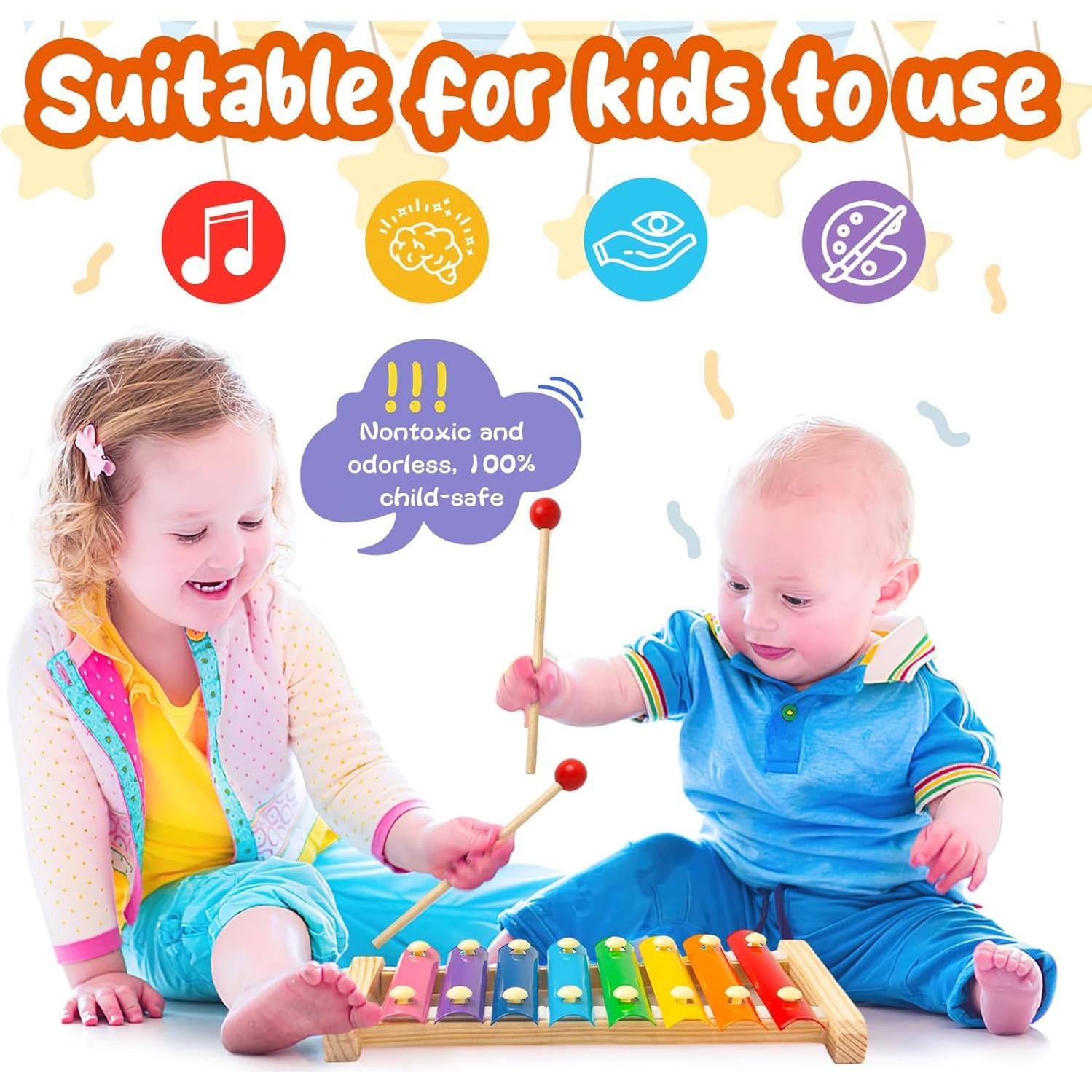 Xilófono MCPINKY de Madera para Niños - 8 Teclas Educativo