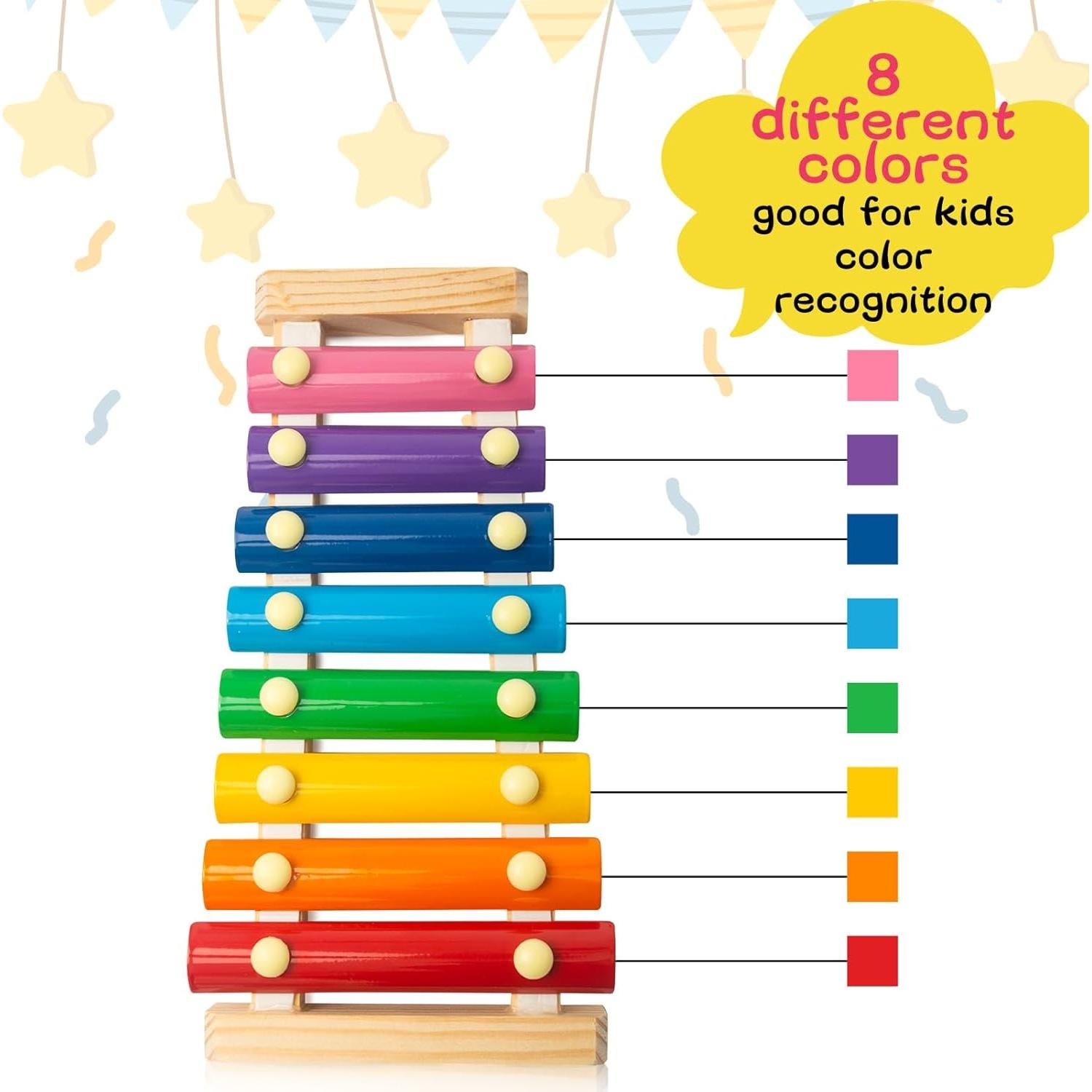 Xilófono MCPINKY de Madera para Niños - 8 Teclas Educativo