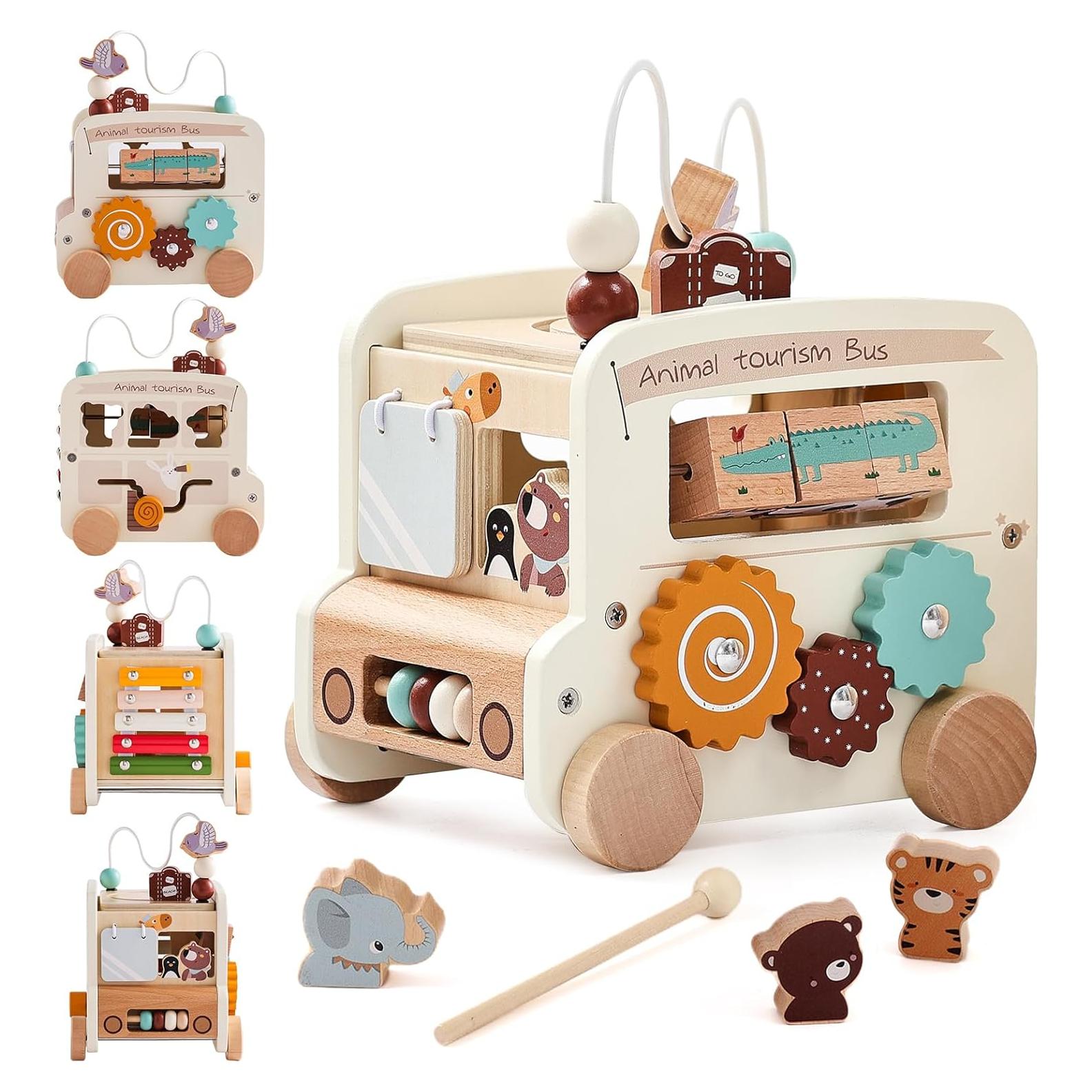 Cubo de Actividades de Madera Ikubigu 8 en 1 Educativo 0.91 kg