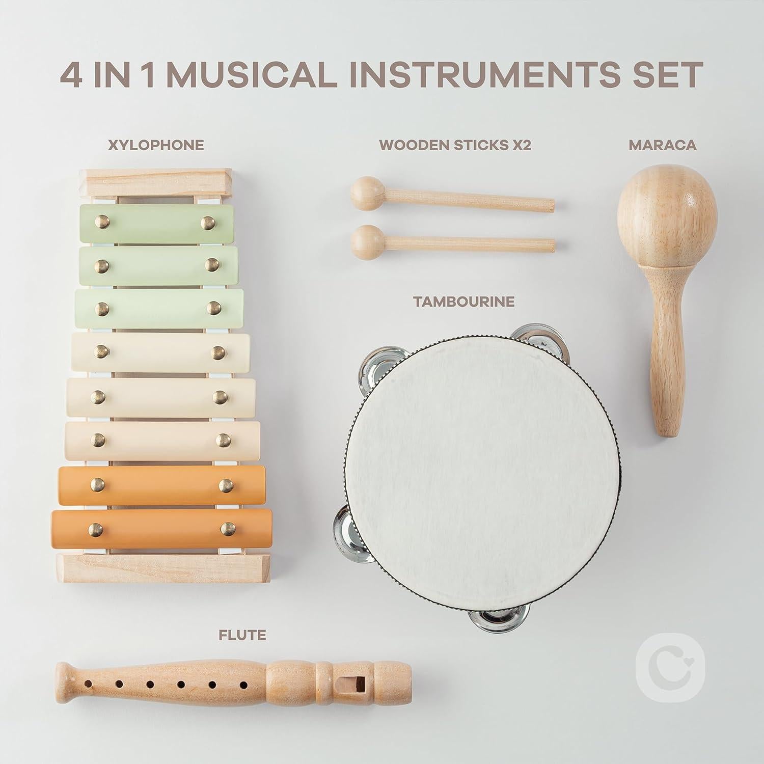 Conjunto de Instrumentos Musicales Comfy Cubs - 4 Piezas para Niños