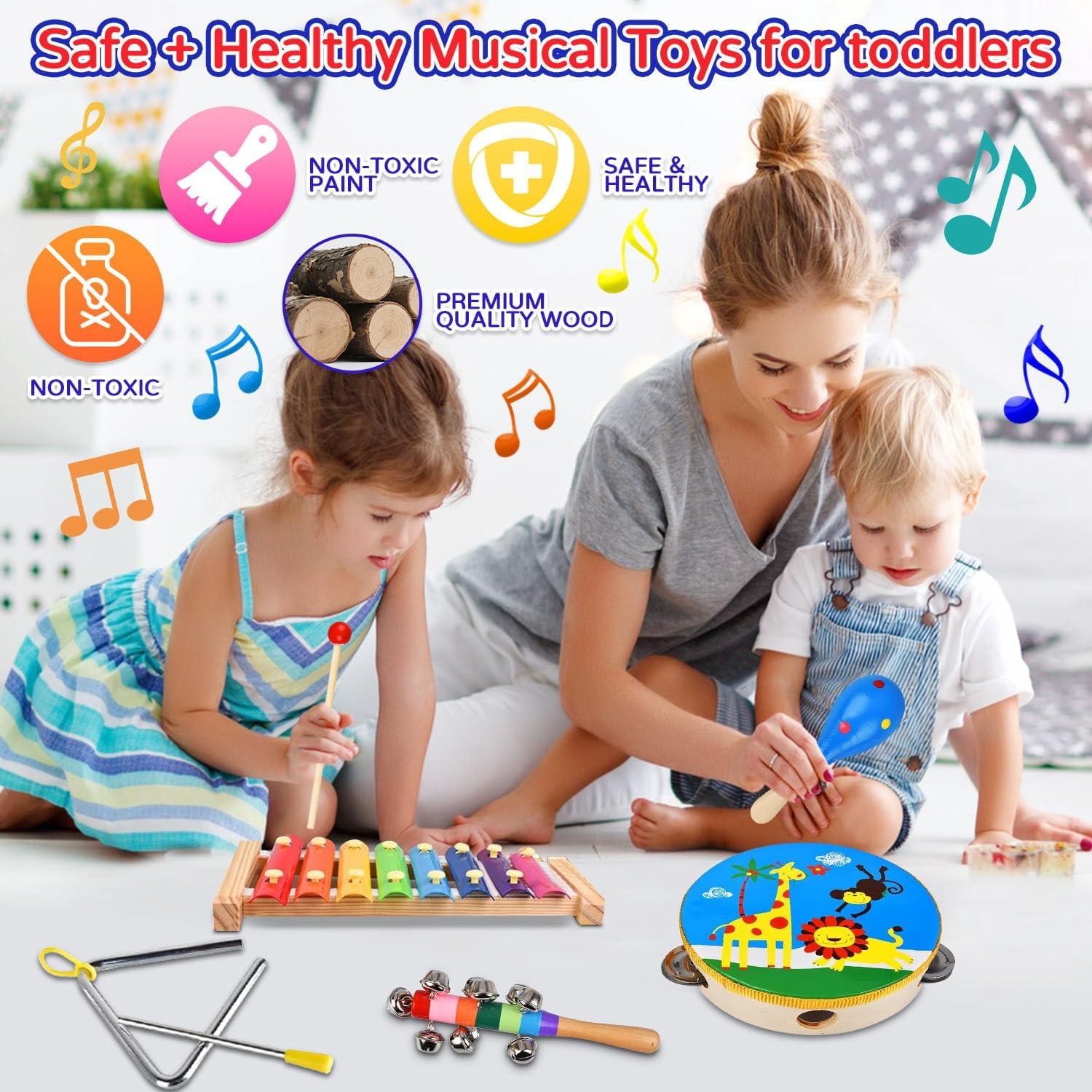 Juego de Instrumentos Musicales INLAIER 20 Piezas para Niños