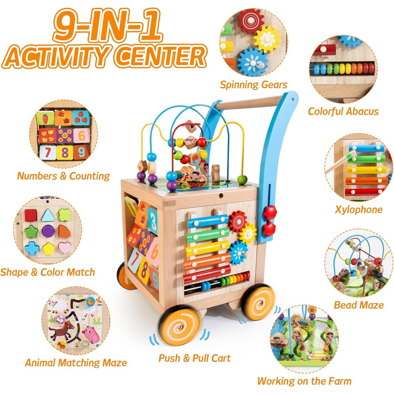 Andador de Madera Montessori ShenZhen 9 en 1 con Actividades