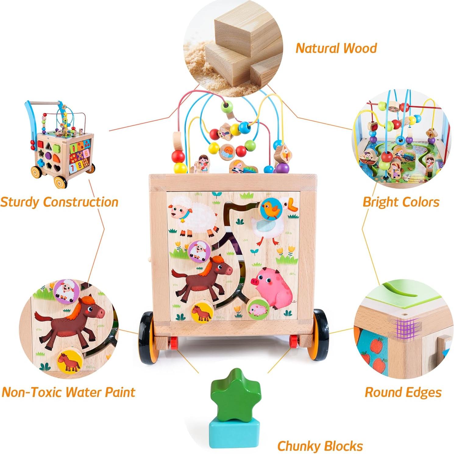 Andador de Madera Montessori ShenZhen 9 en 1 con Actividades