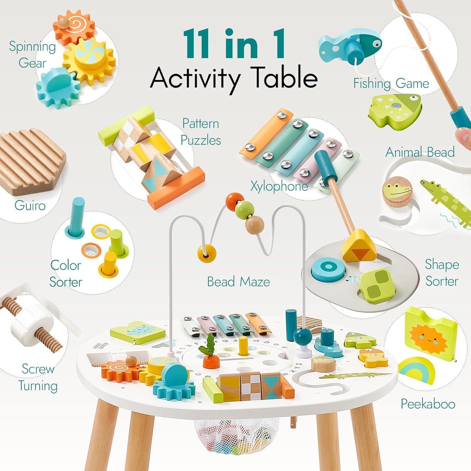 Mesa de Actividades de Madera Giantbean 11-en-1 Montessori