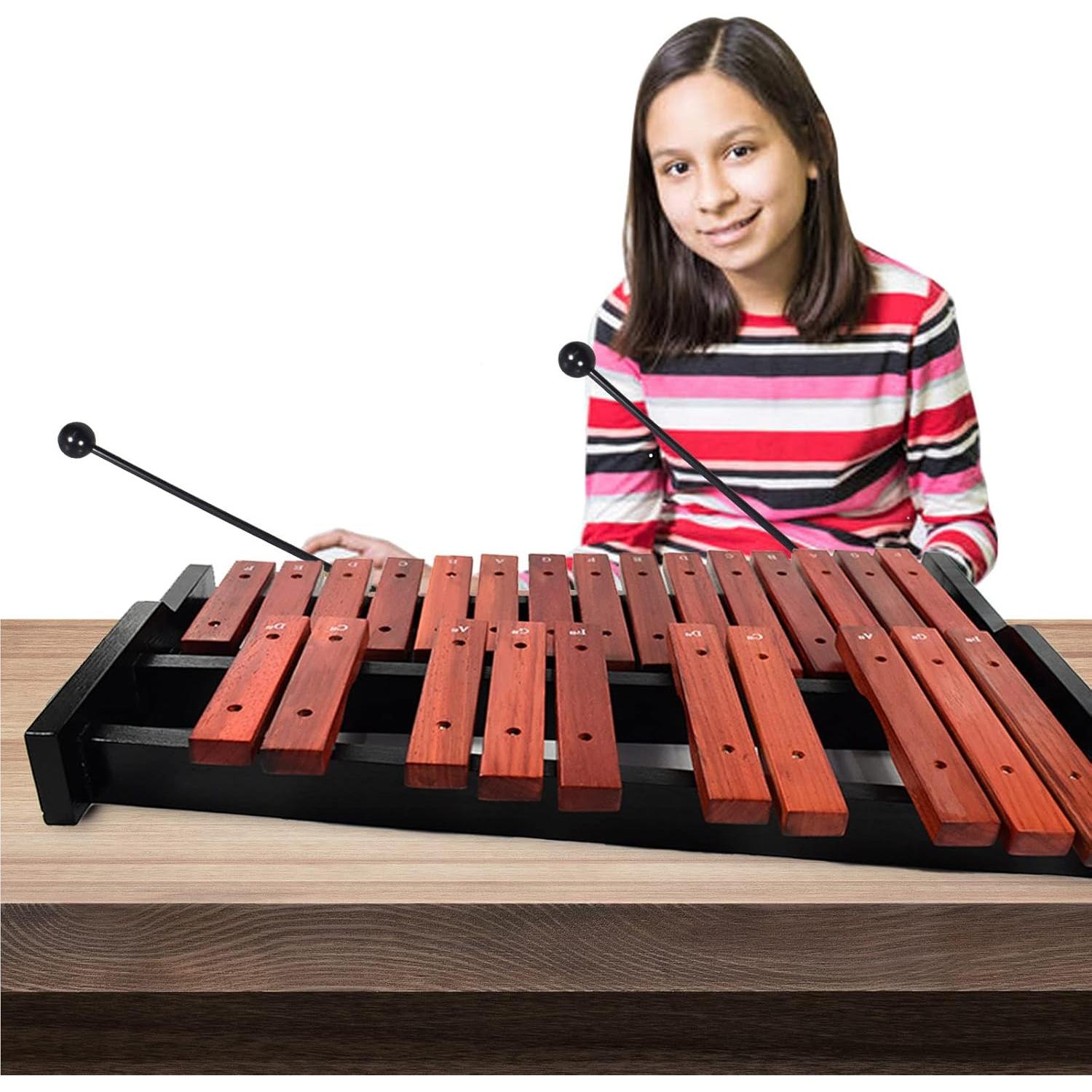 Xilófono de Madera TNZMART 25 Notas con Baquetas y Soporte