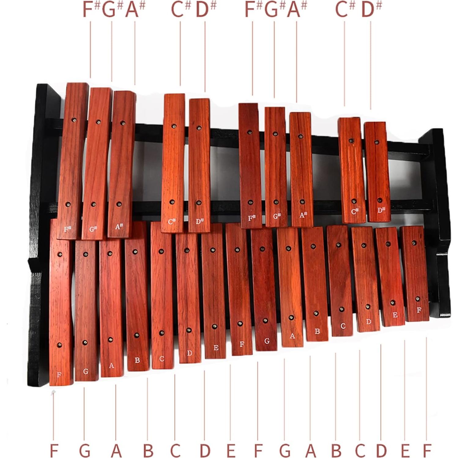 Xilófono de Madera TNZMART 25 Notas con Baquetas y Soporte