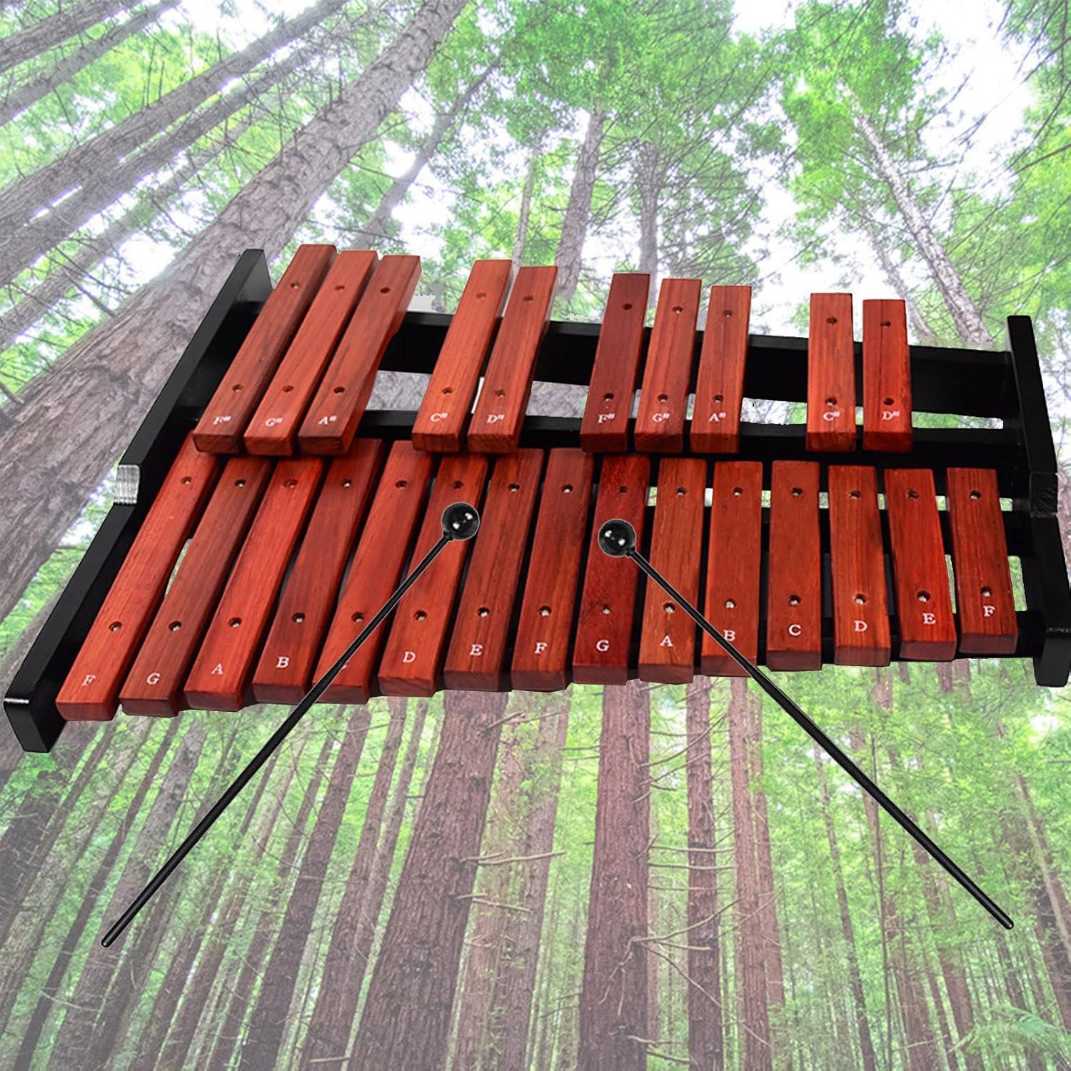 Xilófono de Madera TNZMART 25 Notas con Baquetas y Soporte