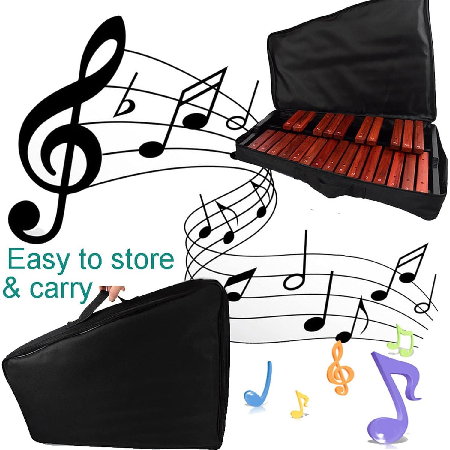 Xilófono de Madera TNZMART 25 Notas con Baquetas y Soporte