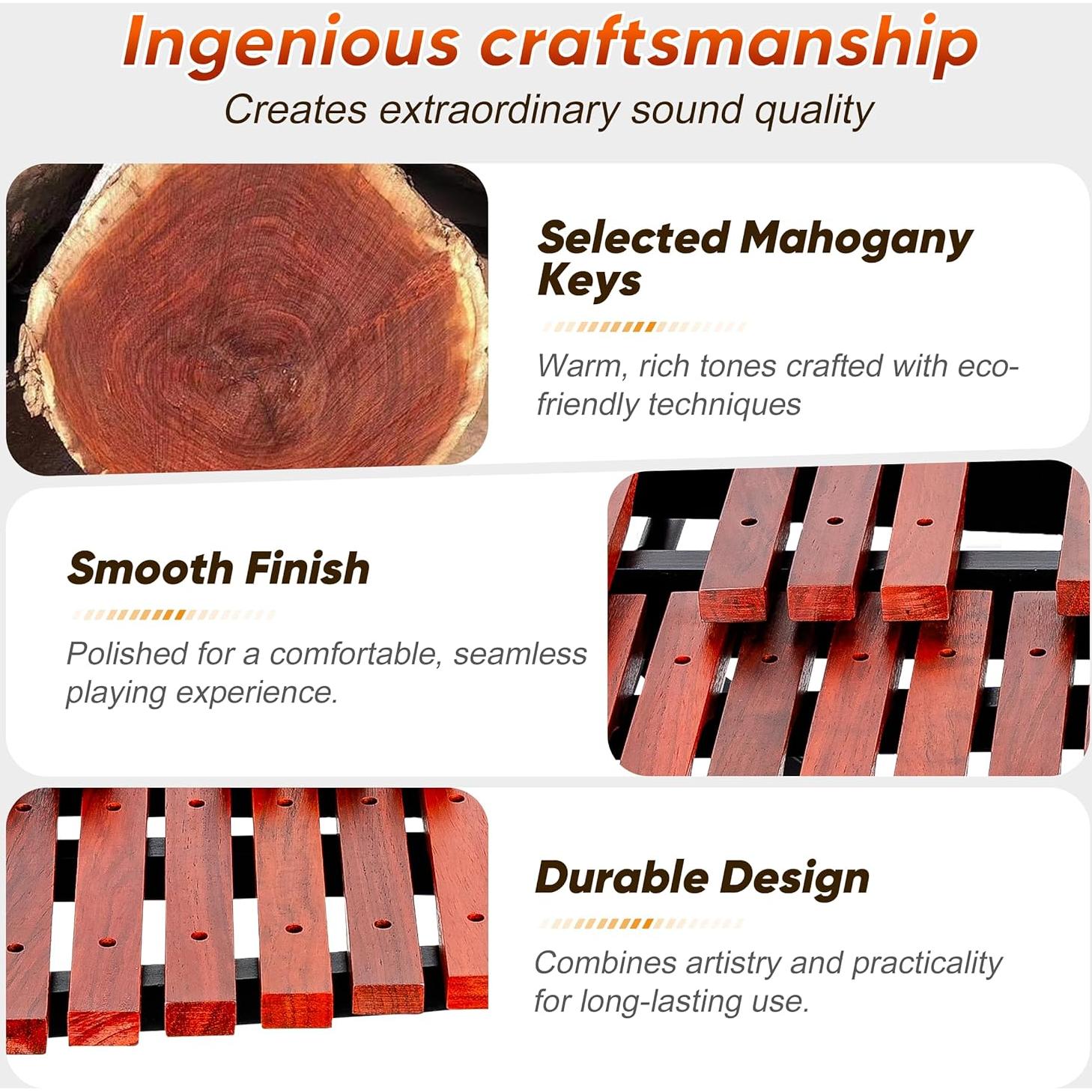 Xilófono Profesional LyricLight 37 Notas de Madera con Soporte
