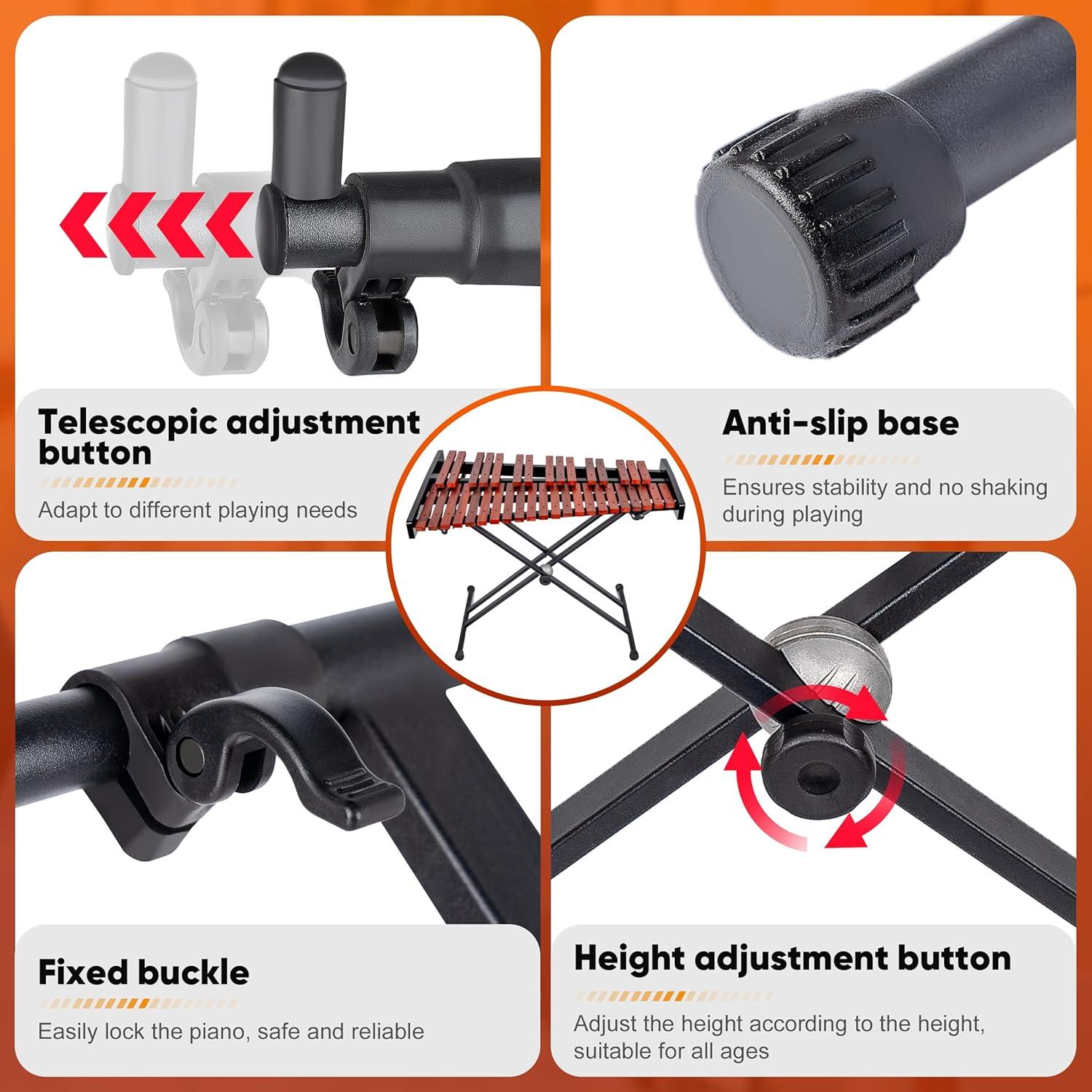 Xilófono Profesional LyricLight 37 Notas de Madera con Soporte