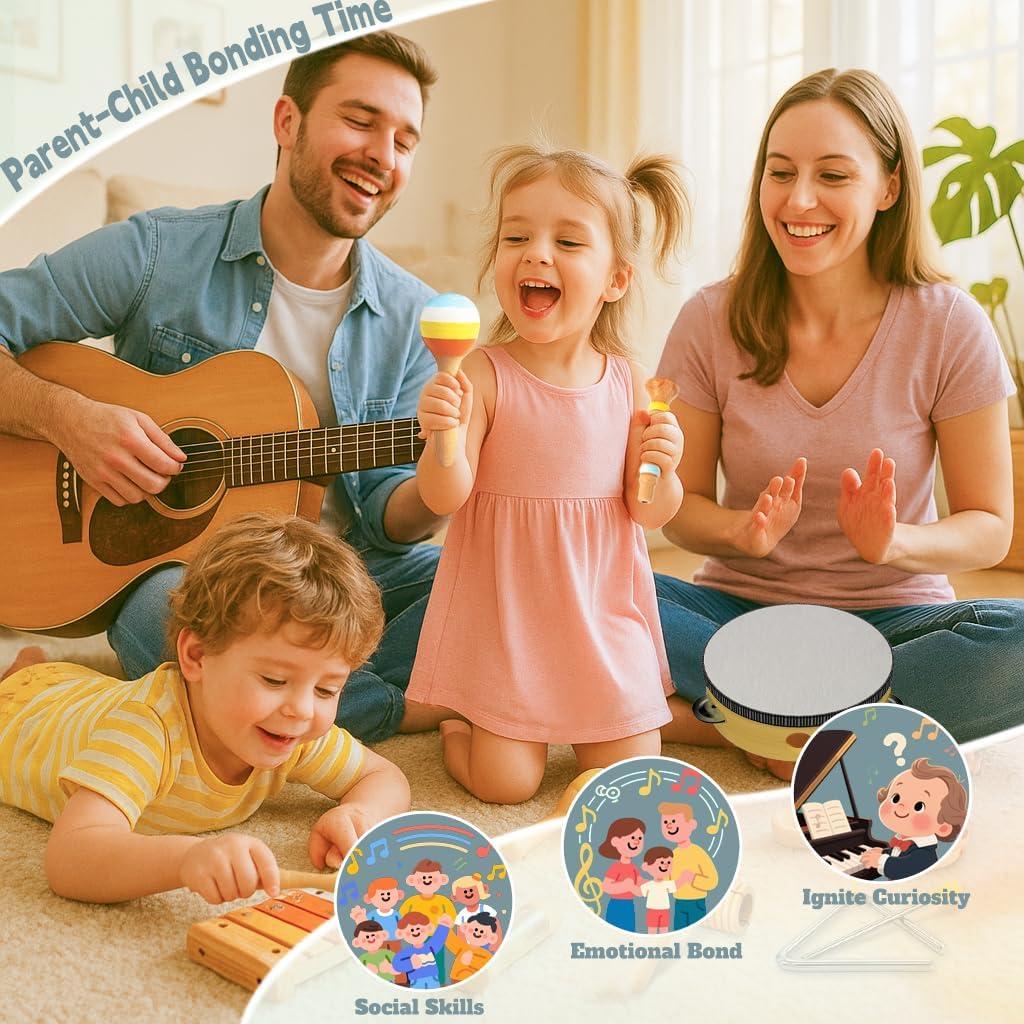 Set de Instrumentos Musicales Montessori 8 Piezas para Bebés