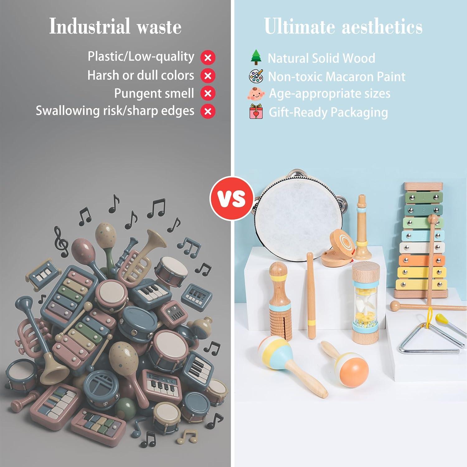Set de Instrumentos Musicales Montessori 8 Piezas para Bebés