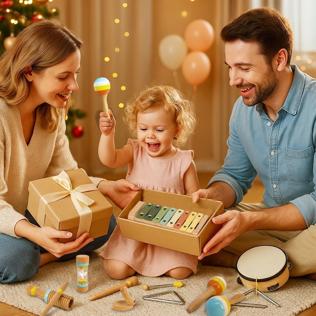 Set de Instrumentos Musicales Montessori 8 Piezas para Bebés