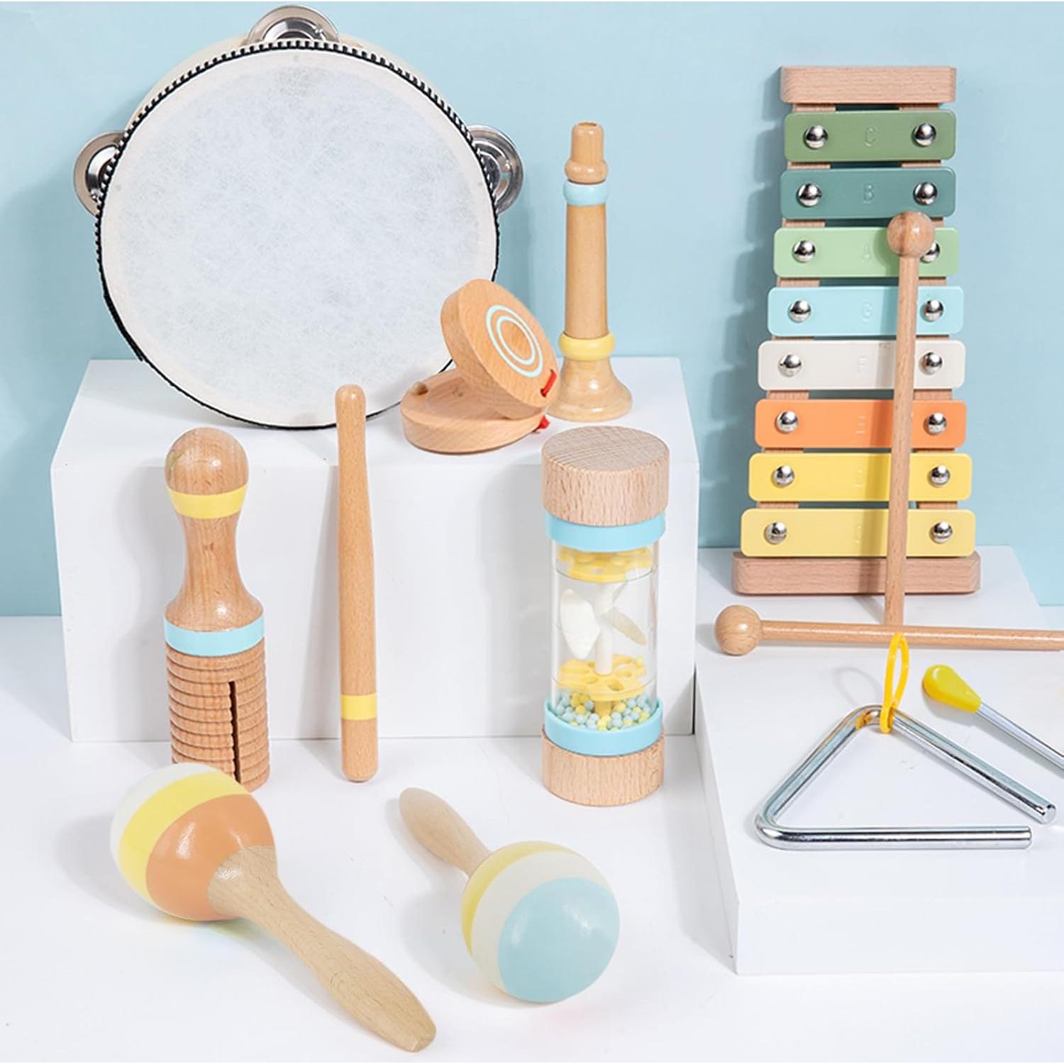 Set de Instrumentos Musicales Montessori 8 Piezas para Bebés