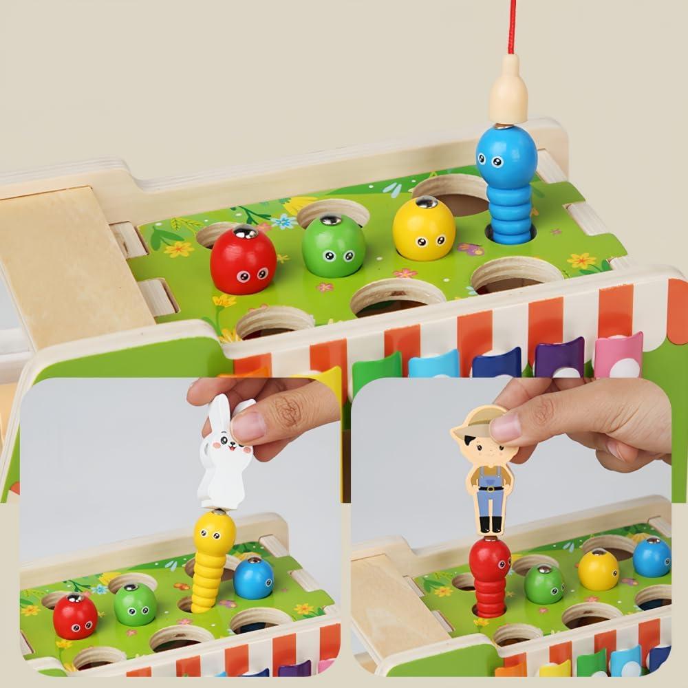 Carrito de Frutas y Verduras de Madera YUNHE para Niños 3+