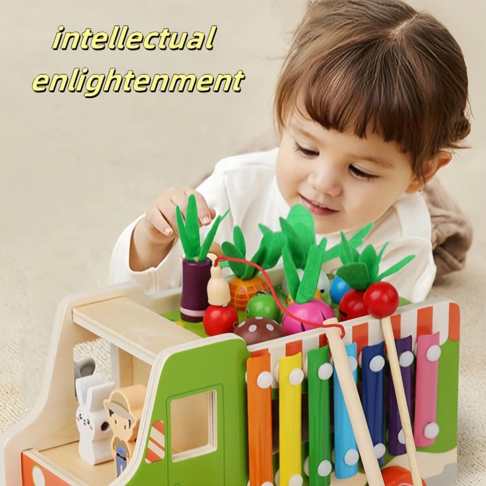 Carrito de Frutas y Verduras de Madera YUNHE para Niños 3+