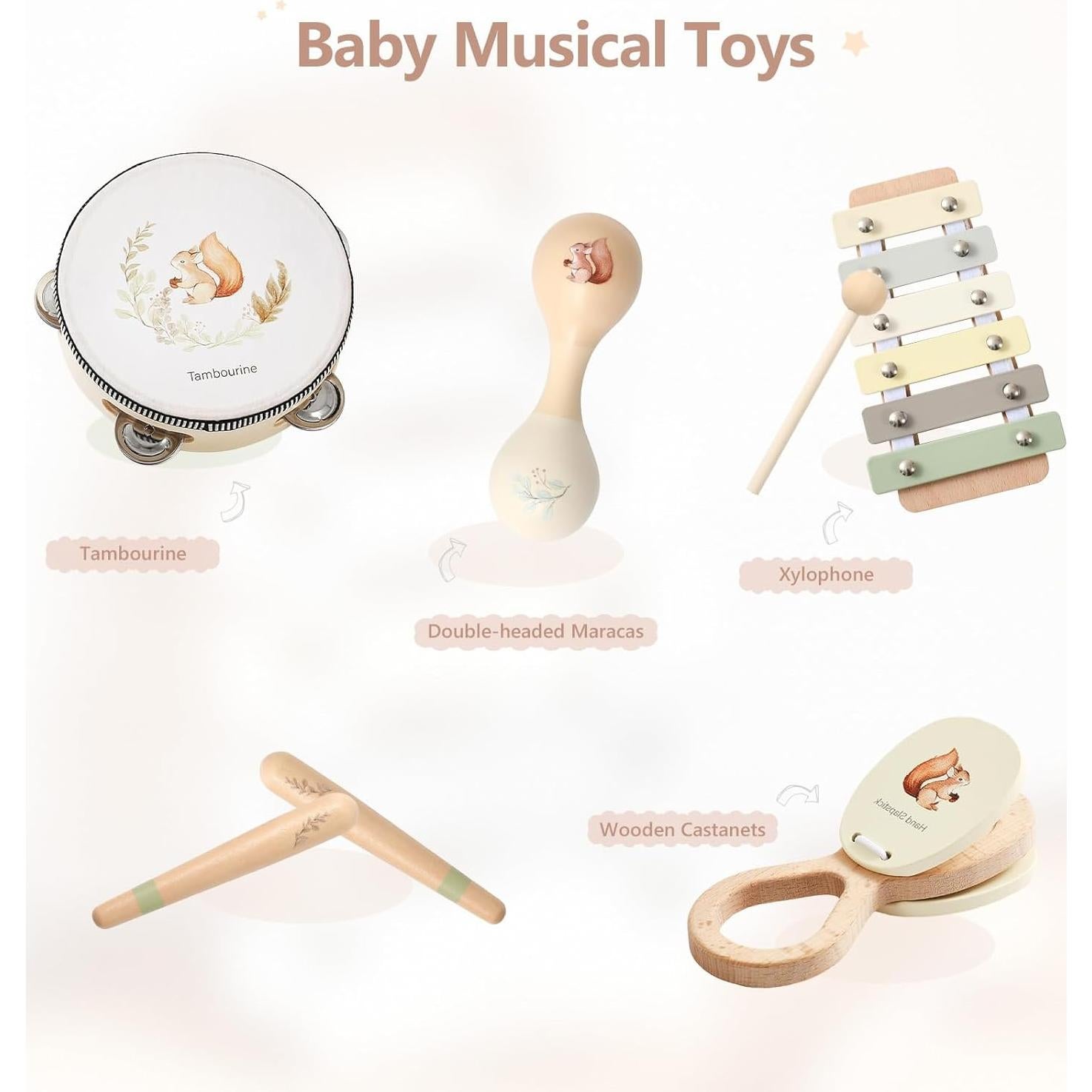 Juego de Instrumentos Musicales Montessori Let's Make - Set 4 en 1