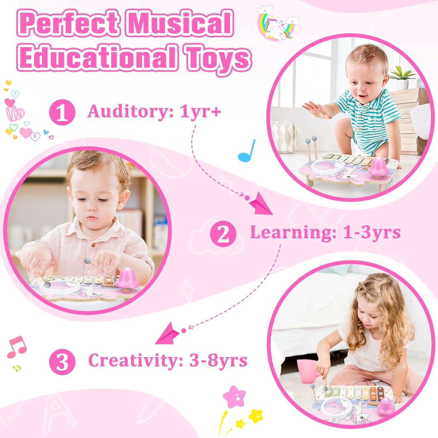 Juguete Musical 5 en 1 Doecaliph - Instrumentos de Madera Montessori