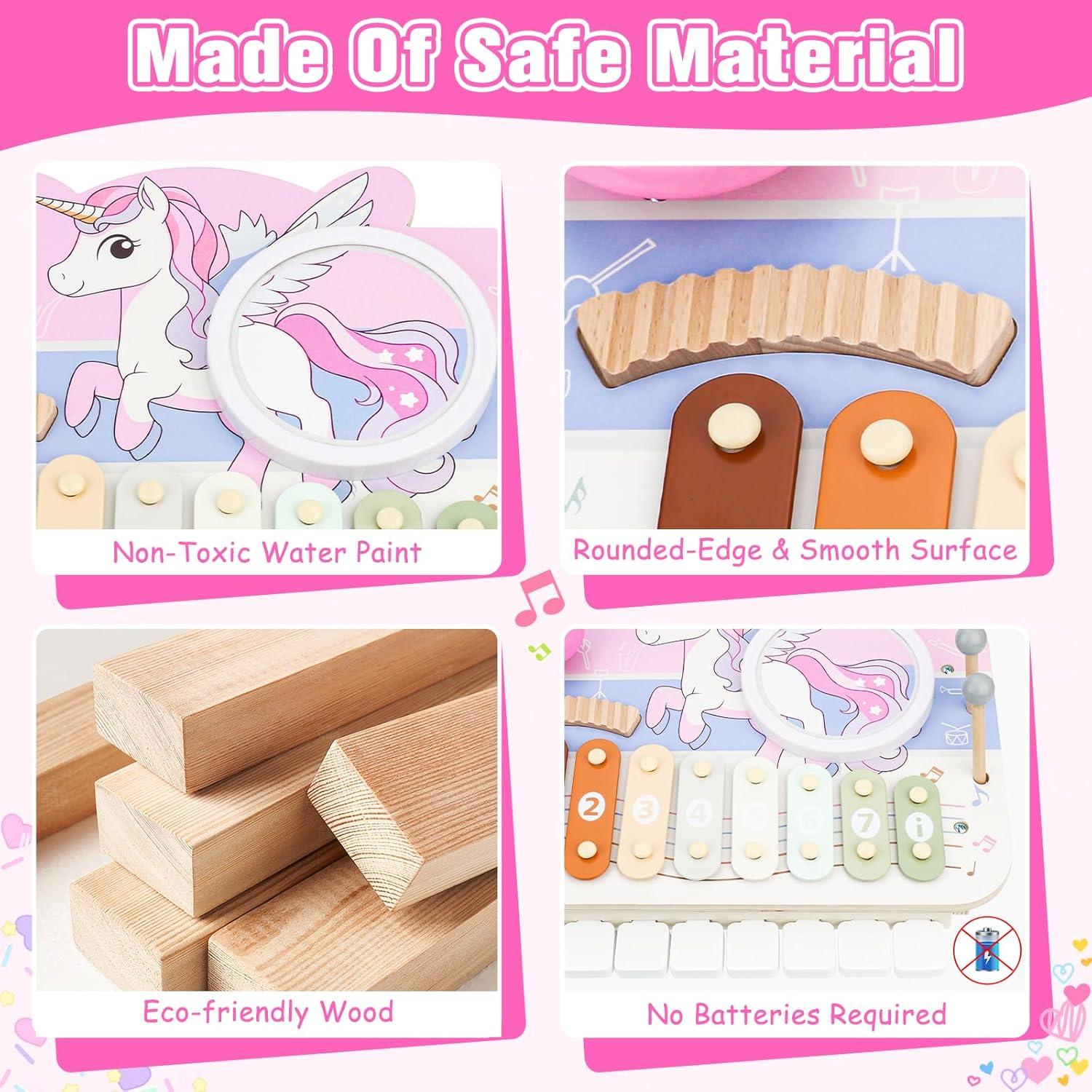 Juguete Musical 5 en 1 Doecaliph - Instrumentos de Madera Montessori