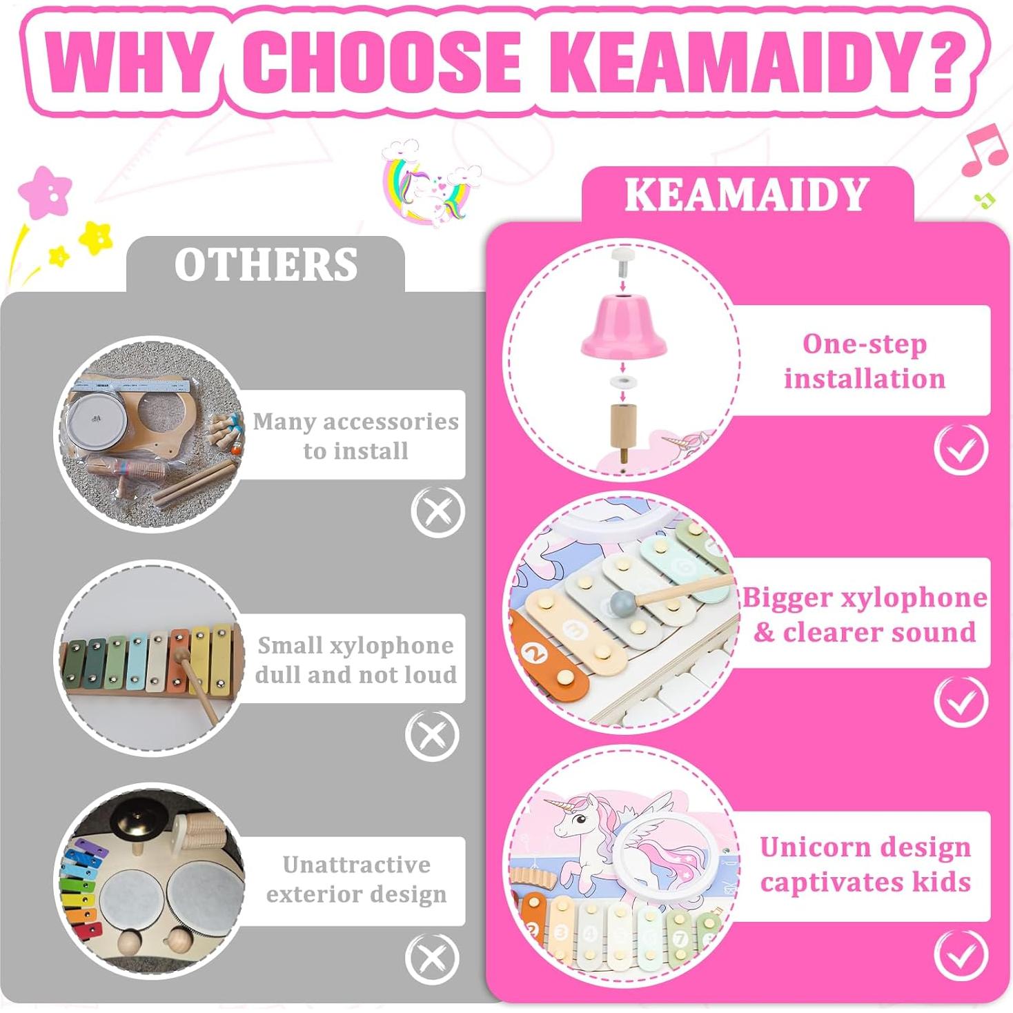 Juguete Musical 5 en 1 Doecaliph - Instrumentos de Madera Montessori