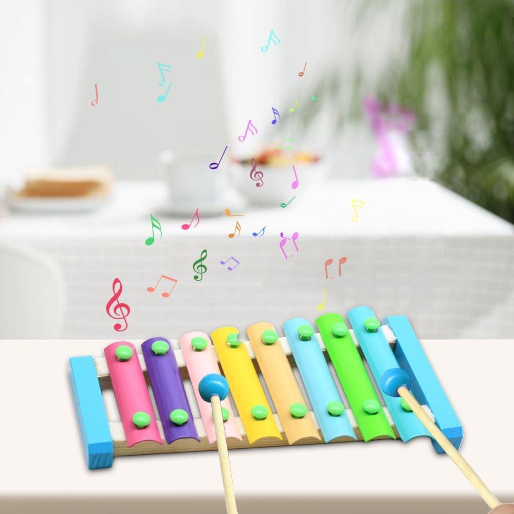 Xilófono de Madera 8 Notas Btuty con 2 Mallets Colorido