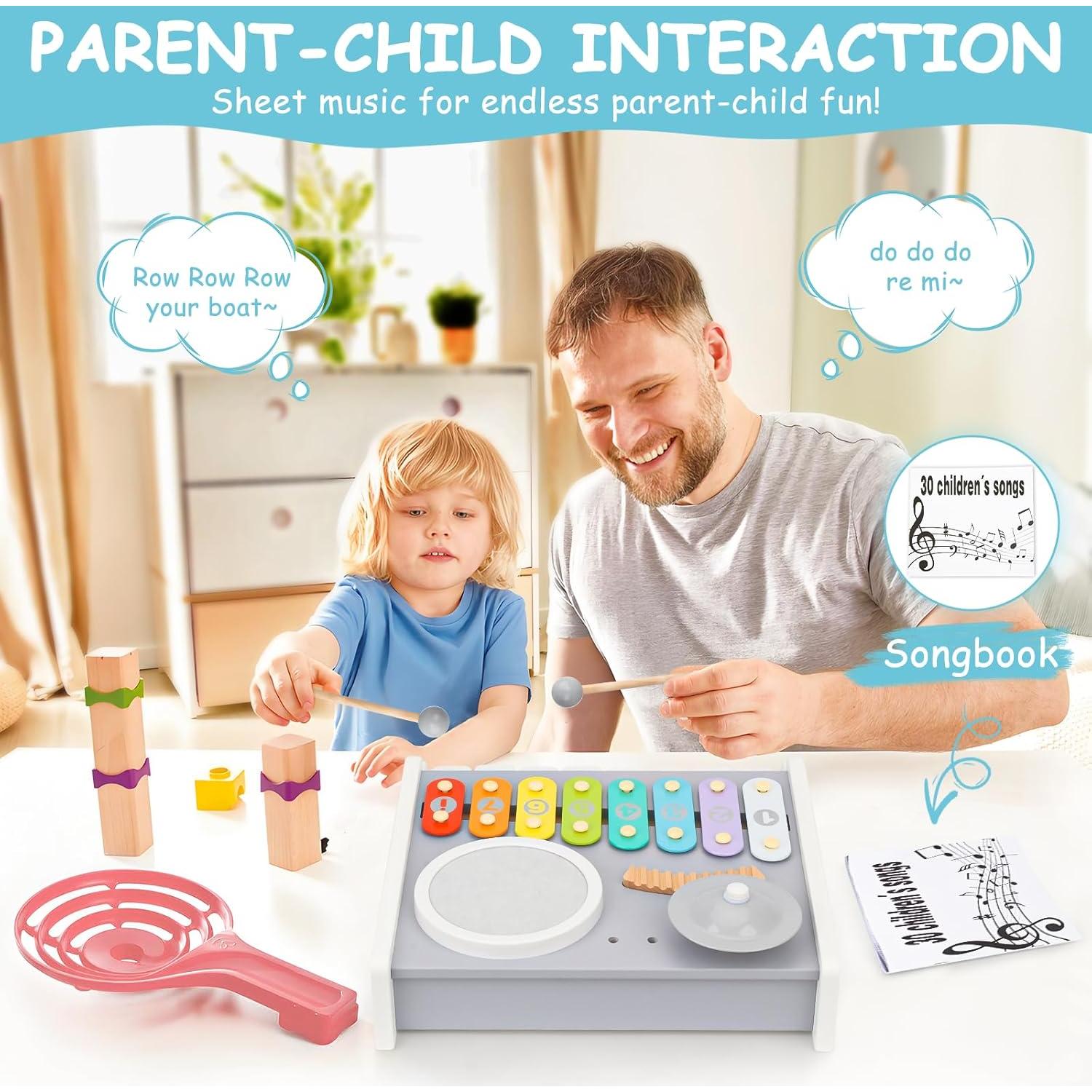 Instrumentos Musicales 5-en-1 Keamaidy para Niños 1-8 Años