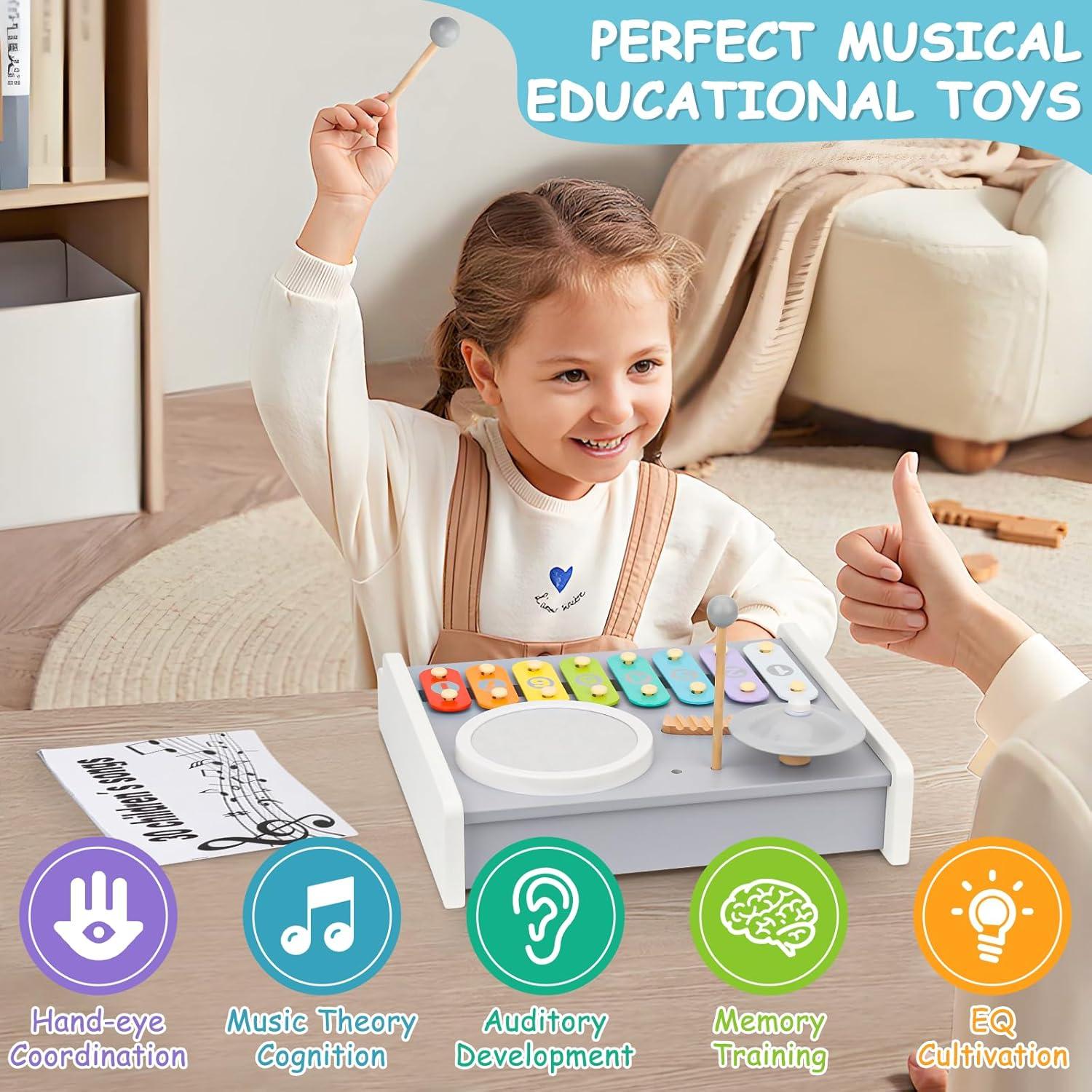 Instrumentos Musicales 5-en-1 Keamaidy para Niños 1-8 Años