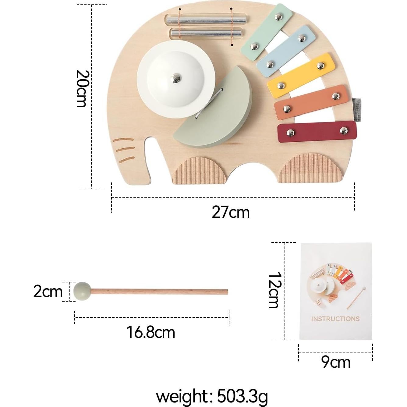 Xilófono Elefante Promise Babe para Bebés - Juguete Musical Educativo