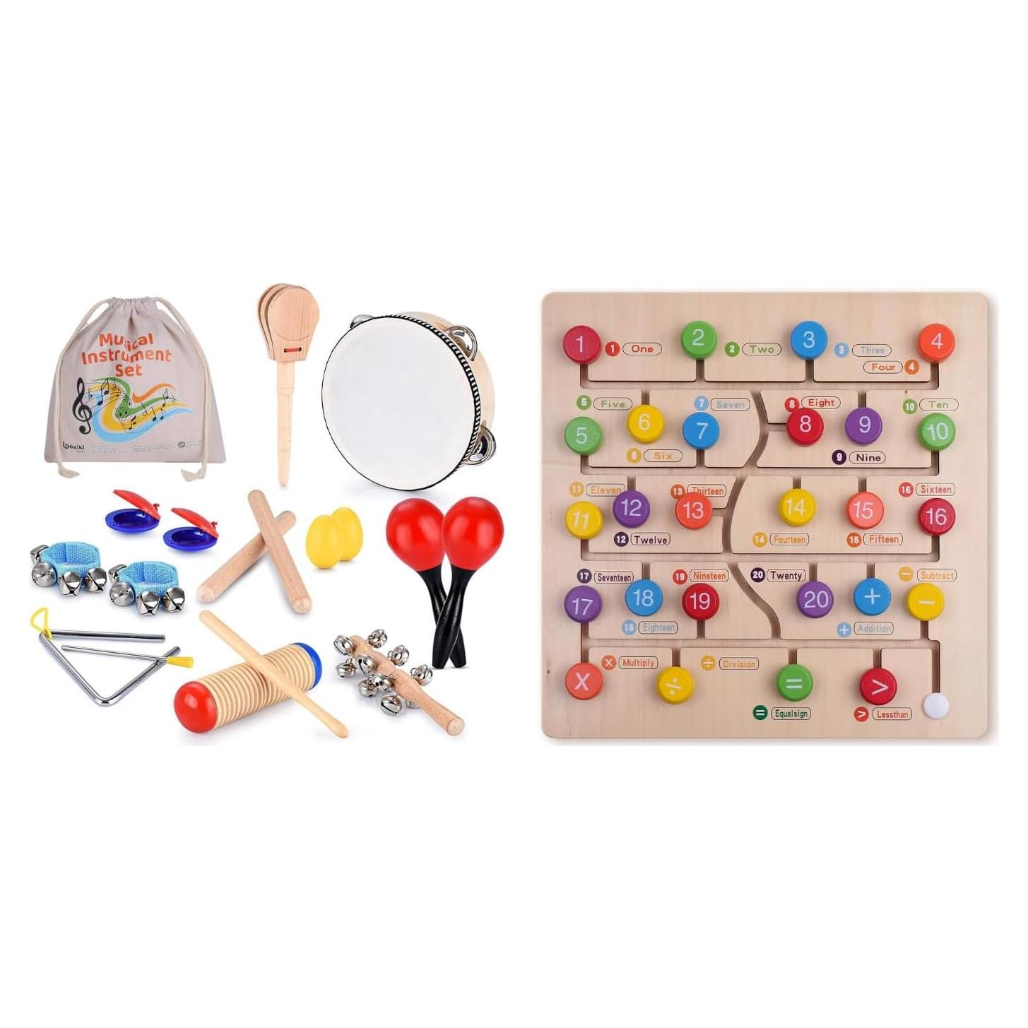 Set de Instrumentos Musicales y Rompecabezas Montessori