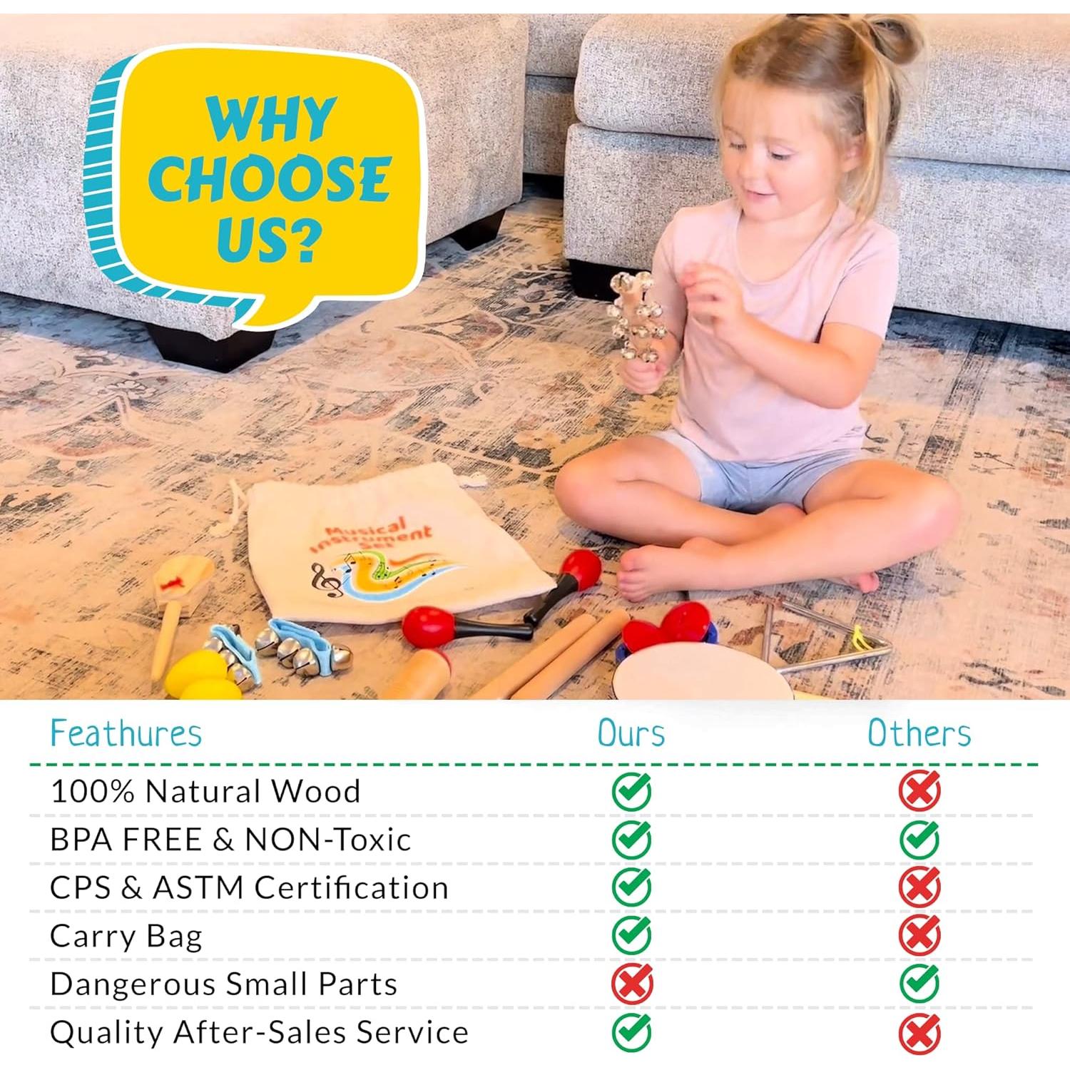 Set de Instrumentos Musicales y Rompecabezas Montessori