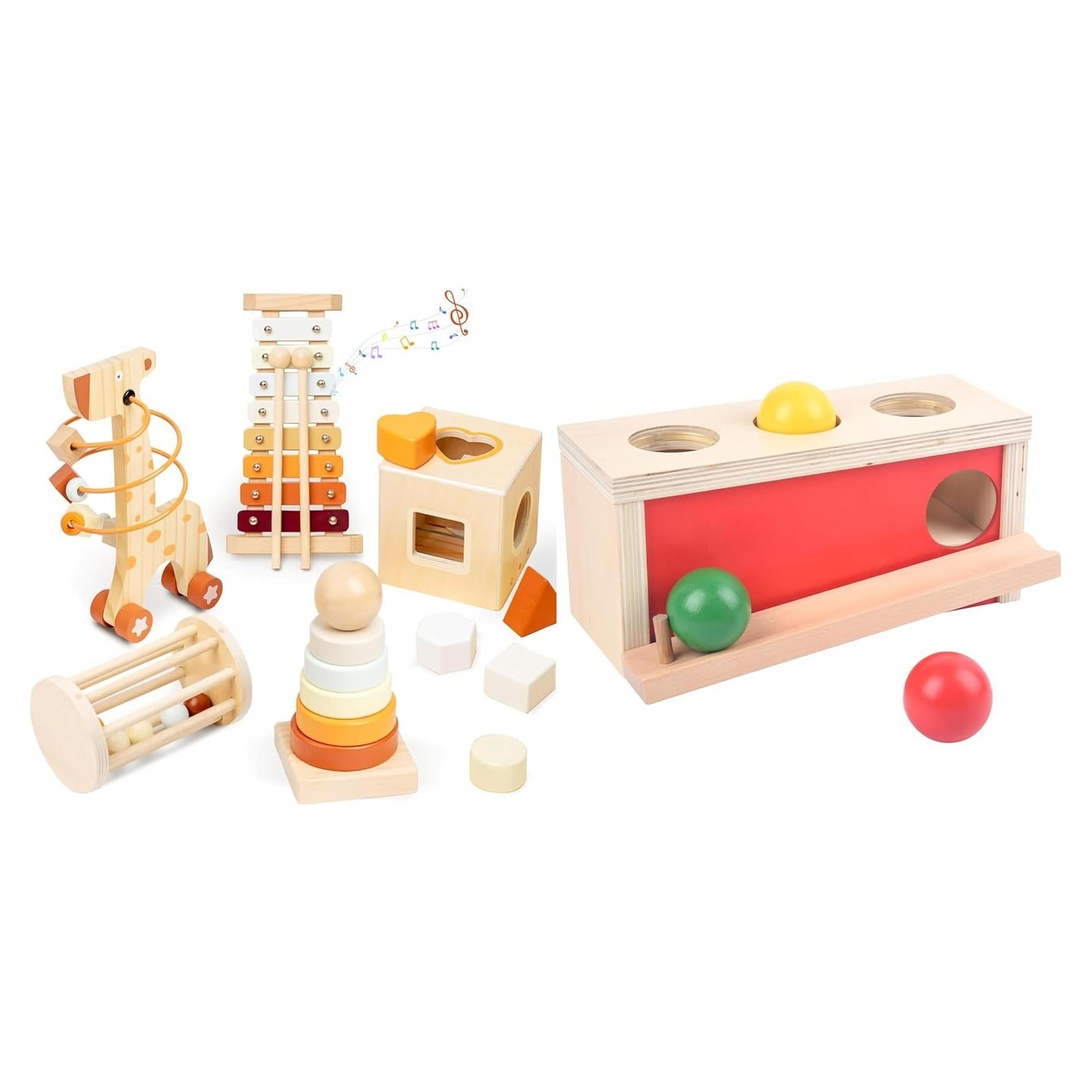 Juego de Juguetes Montessori Smartwo de Madera para Niños