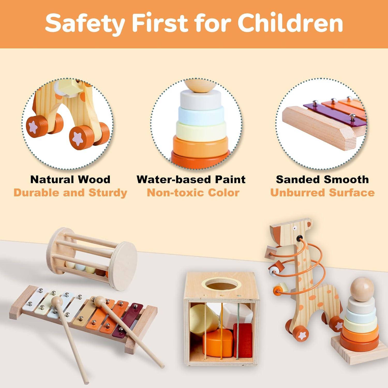 Juego de Juguetes Montessori Smartwo de Madera para Niños